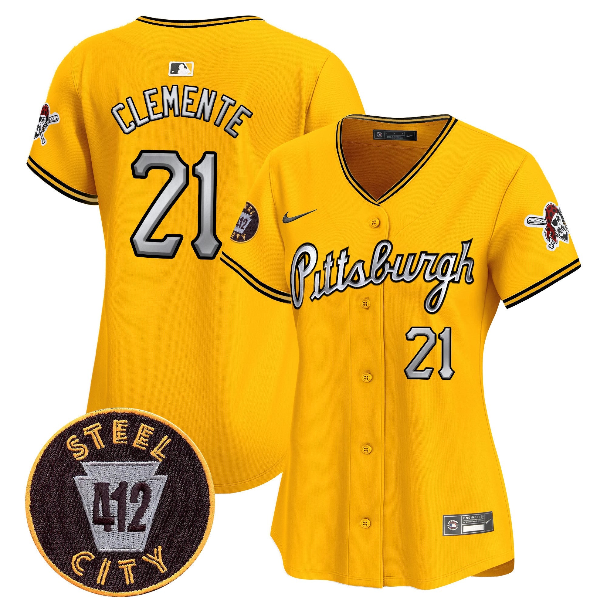 Women’s Pittsburgh 412 Patch Vapor Premier Limited Jersey V7