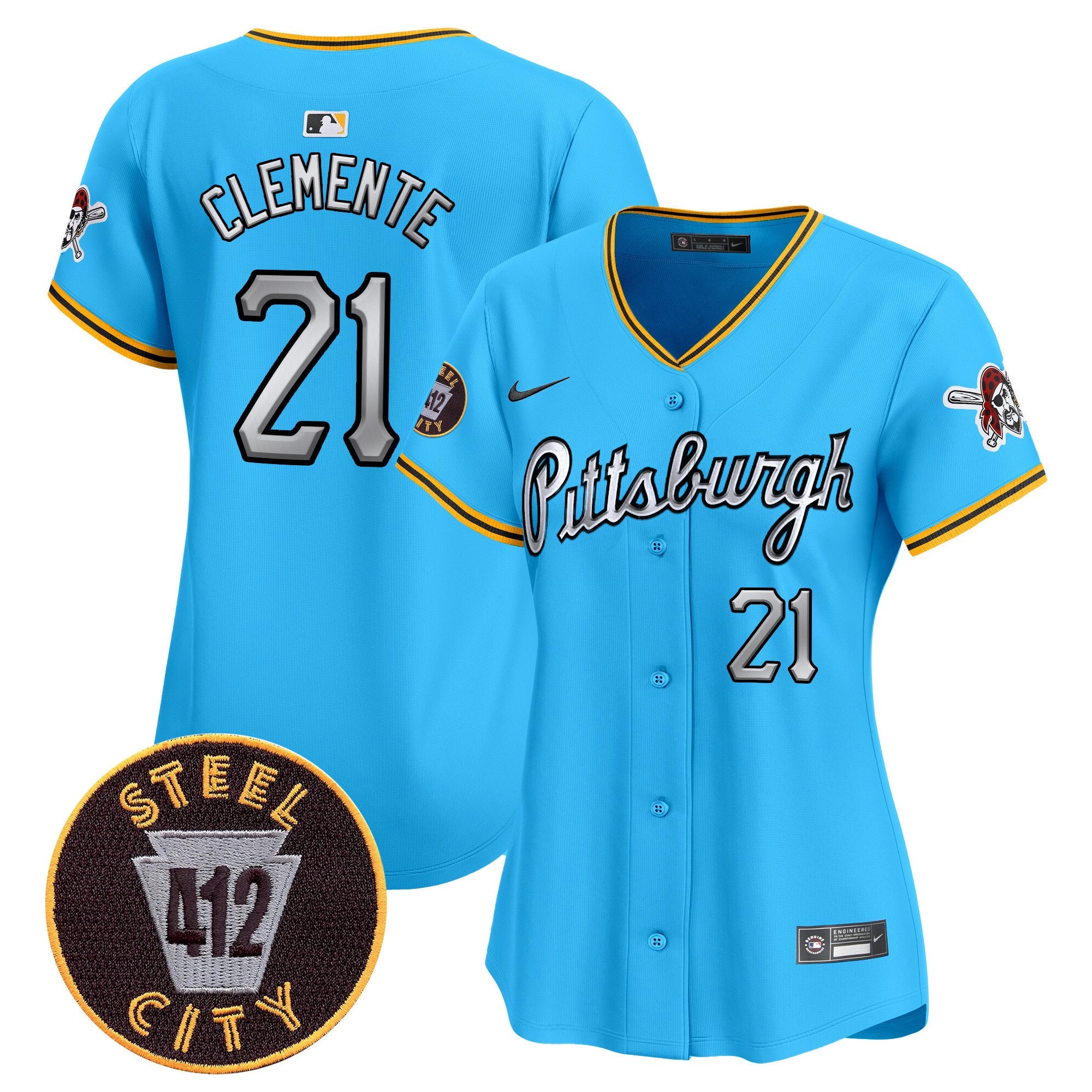 Women’s Pittsburgh 412 Patch Vapor Premier Limited Jersey V7