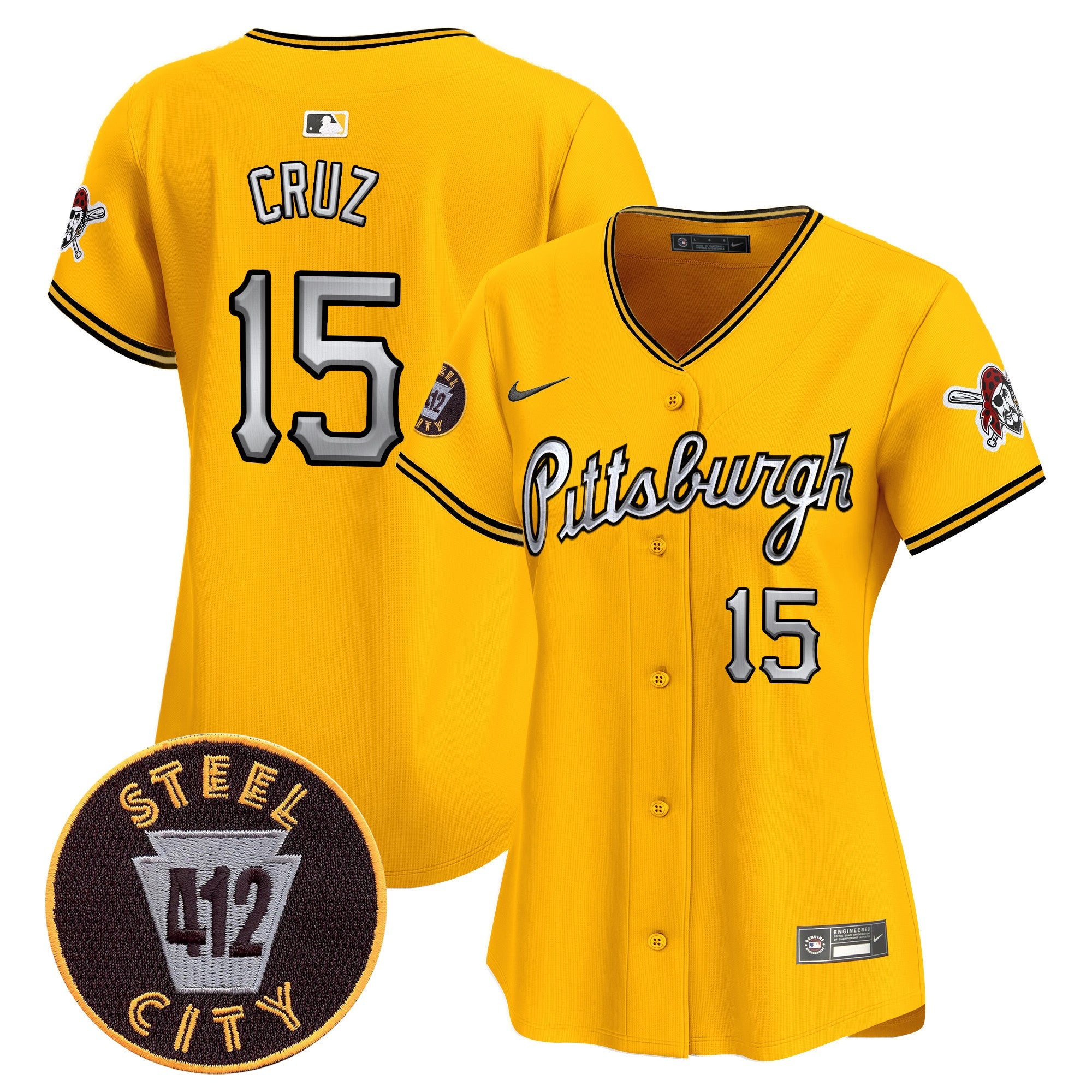 Women’s Pittsburgh 412 Patch Vapor Premier Limited Jersey V7