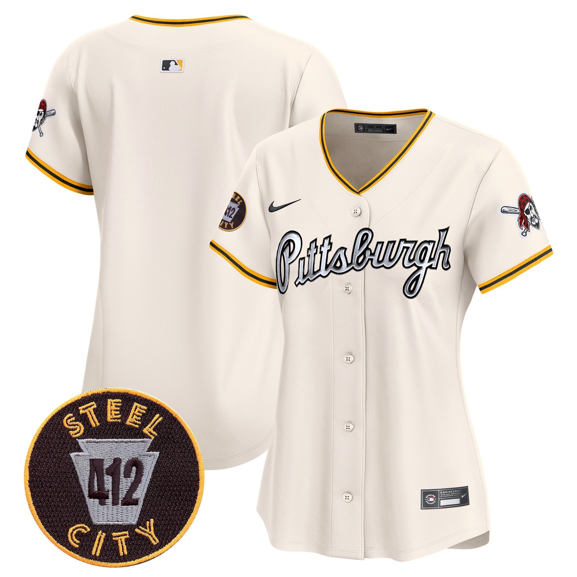 Women’s Pittsburgh 412 Patch Vapor Premier Limited Jersey V7