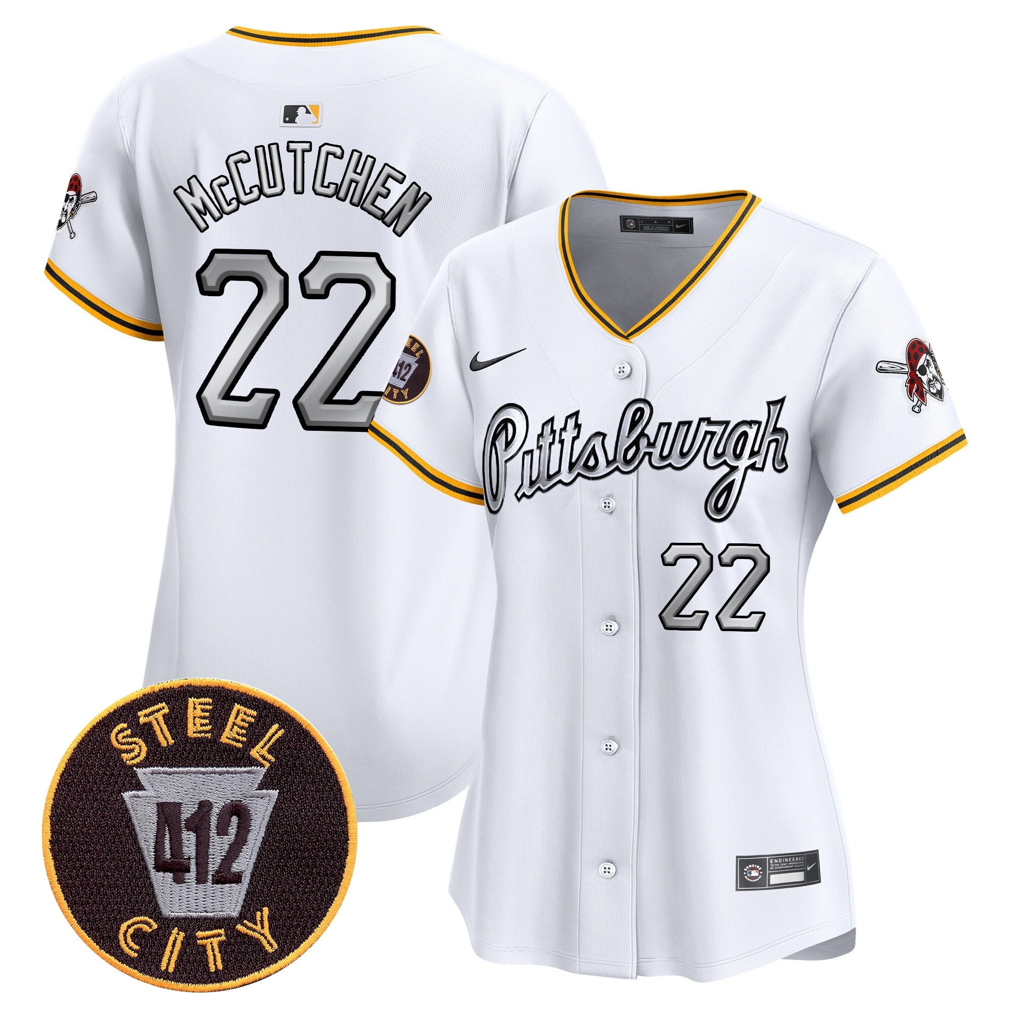 Women’s Pittsburgh 412 Patch Vapor Premier Limited Jersey V7