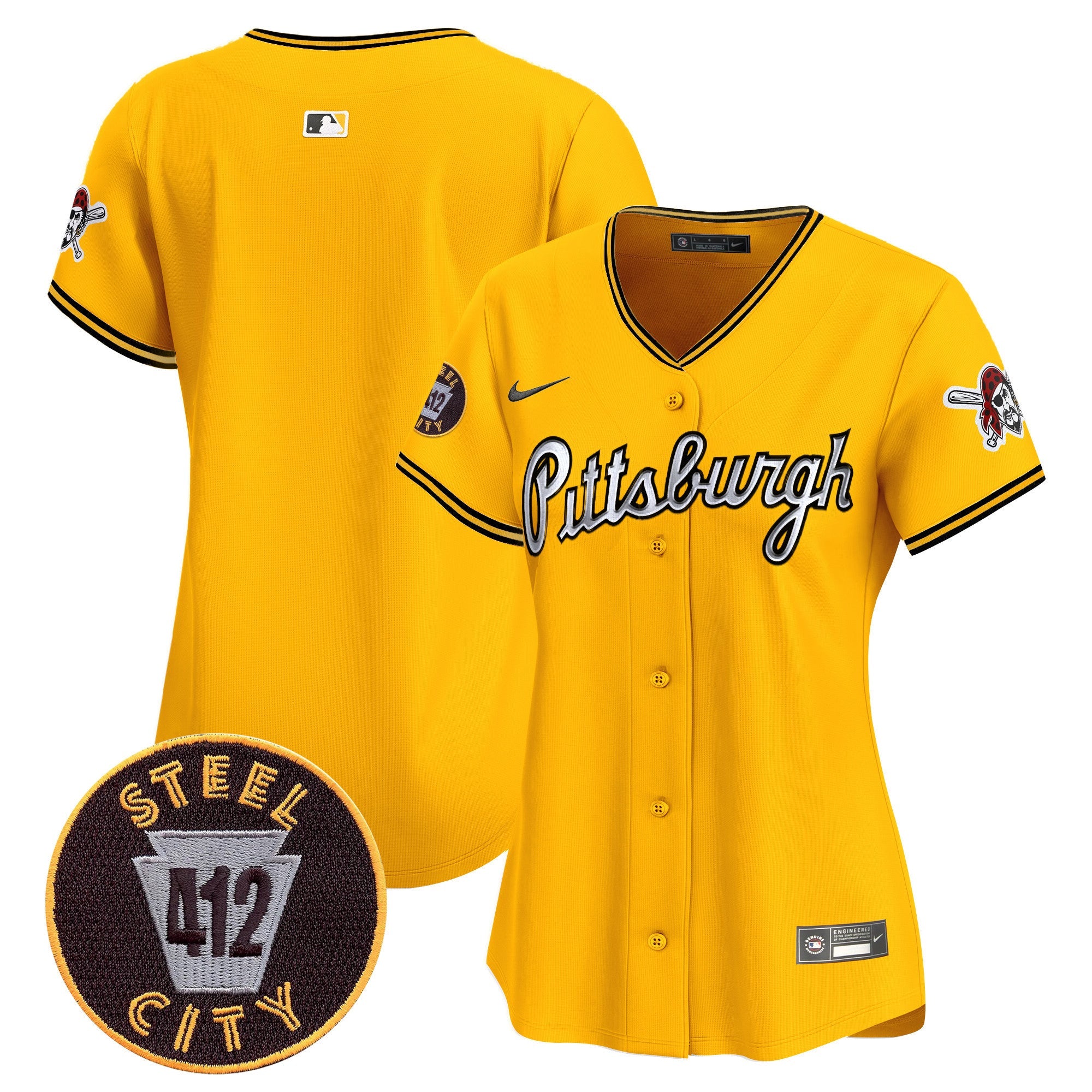 Women’s Pittsburgh 412 Patch Vapor Premier Limited Jersey V7