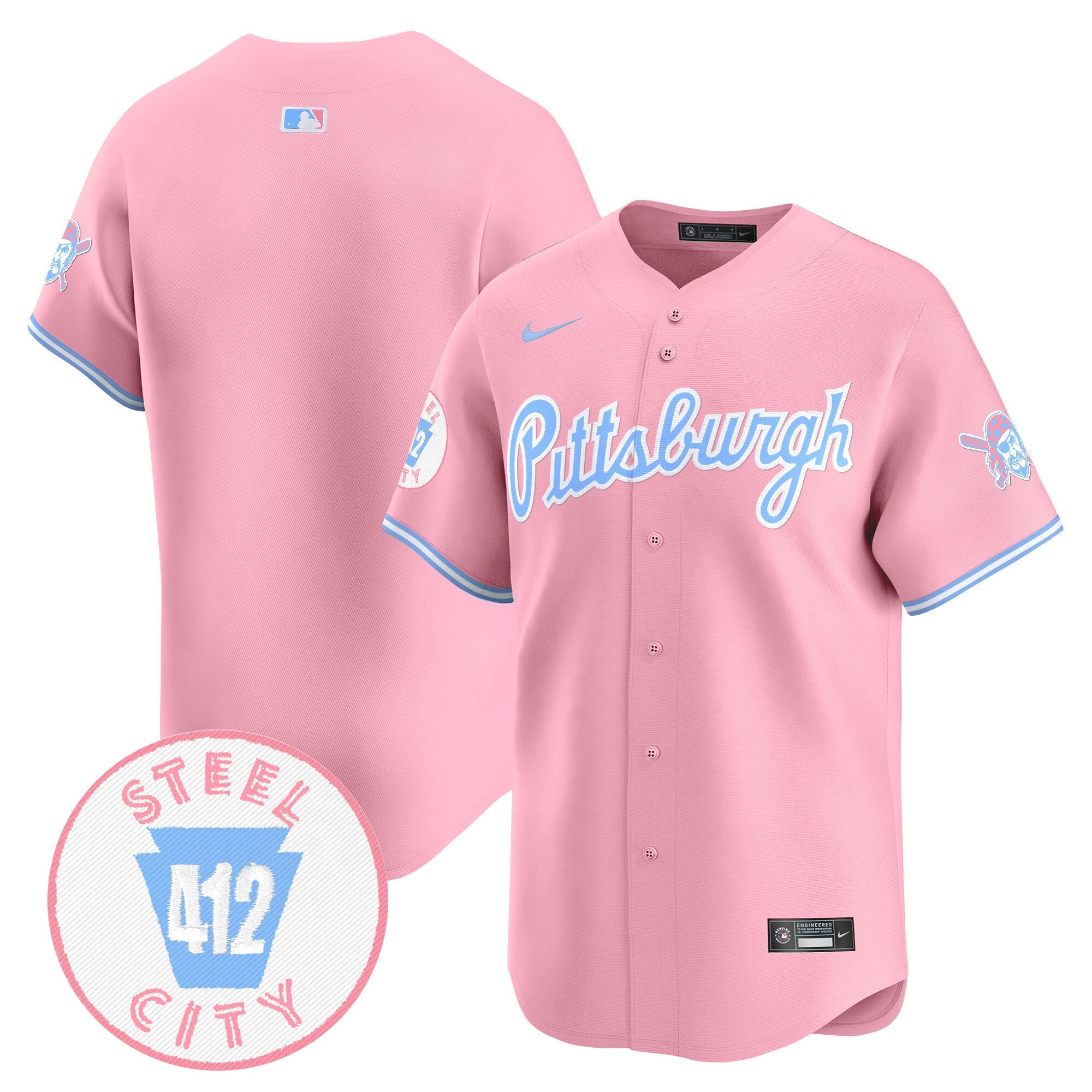 Unisex Pittsburgh Bubblegum Pink Vapor Premier Limited Jersey