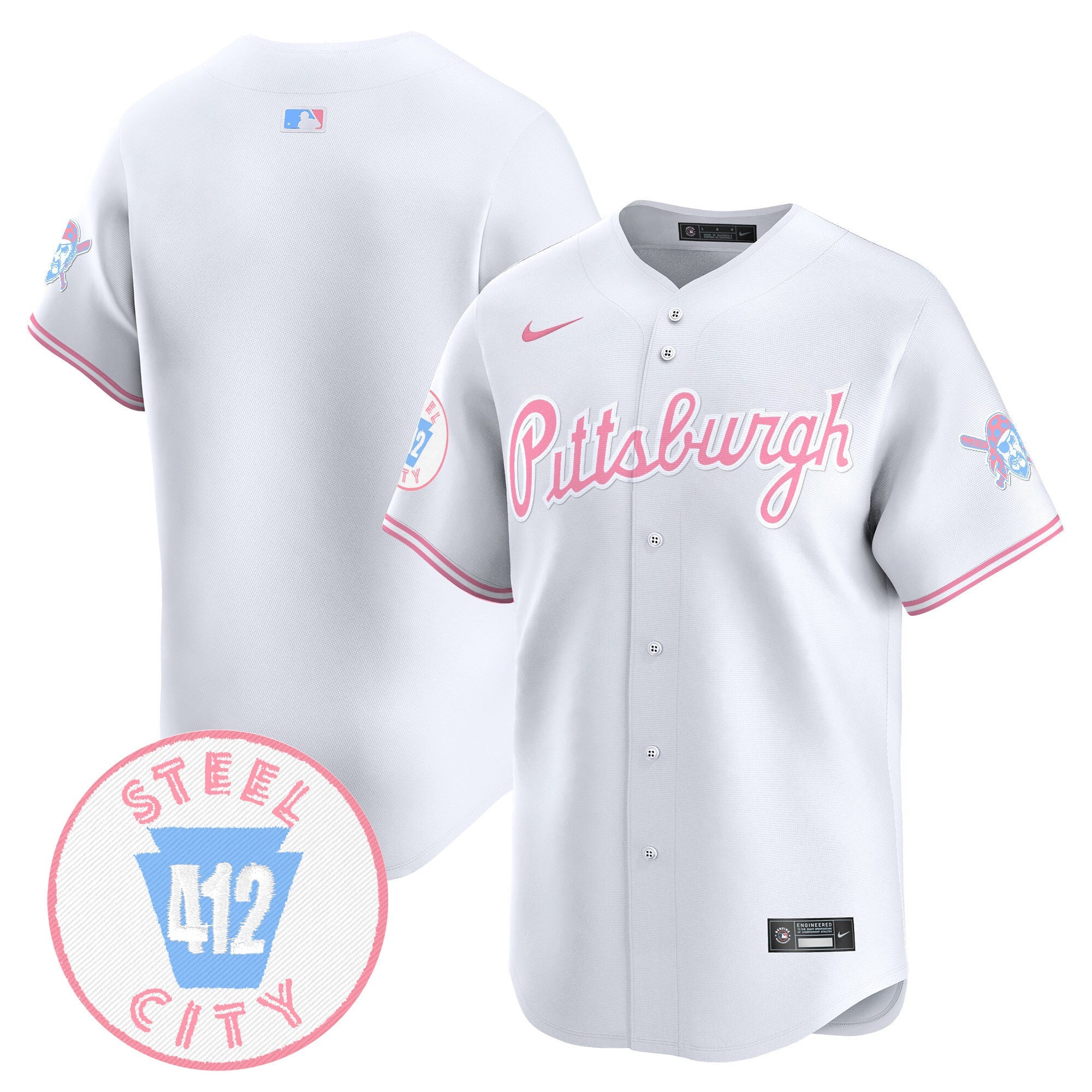 Unisex Pittsburgh Bubblegum Pink Vapor Premier Limited Jersey