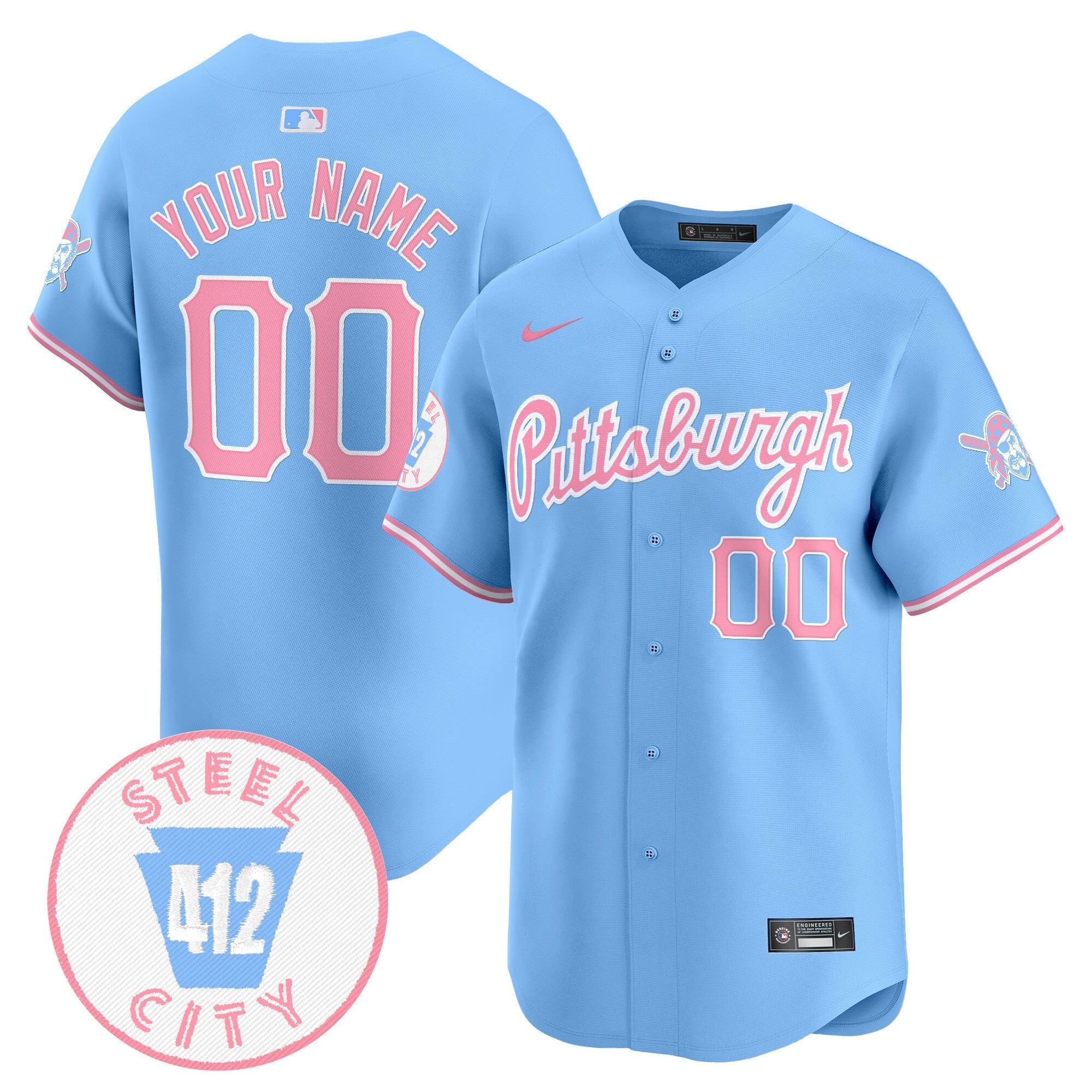 Unisex Pittsburgh Bubblegum Pink Vapor Premier Limited Custom Jersey