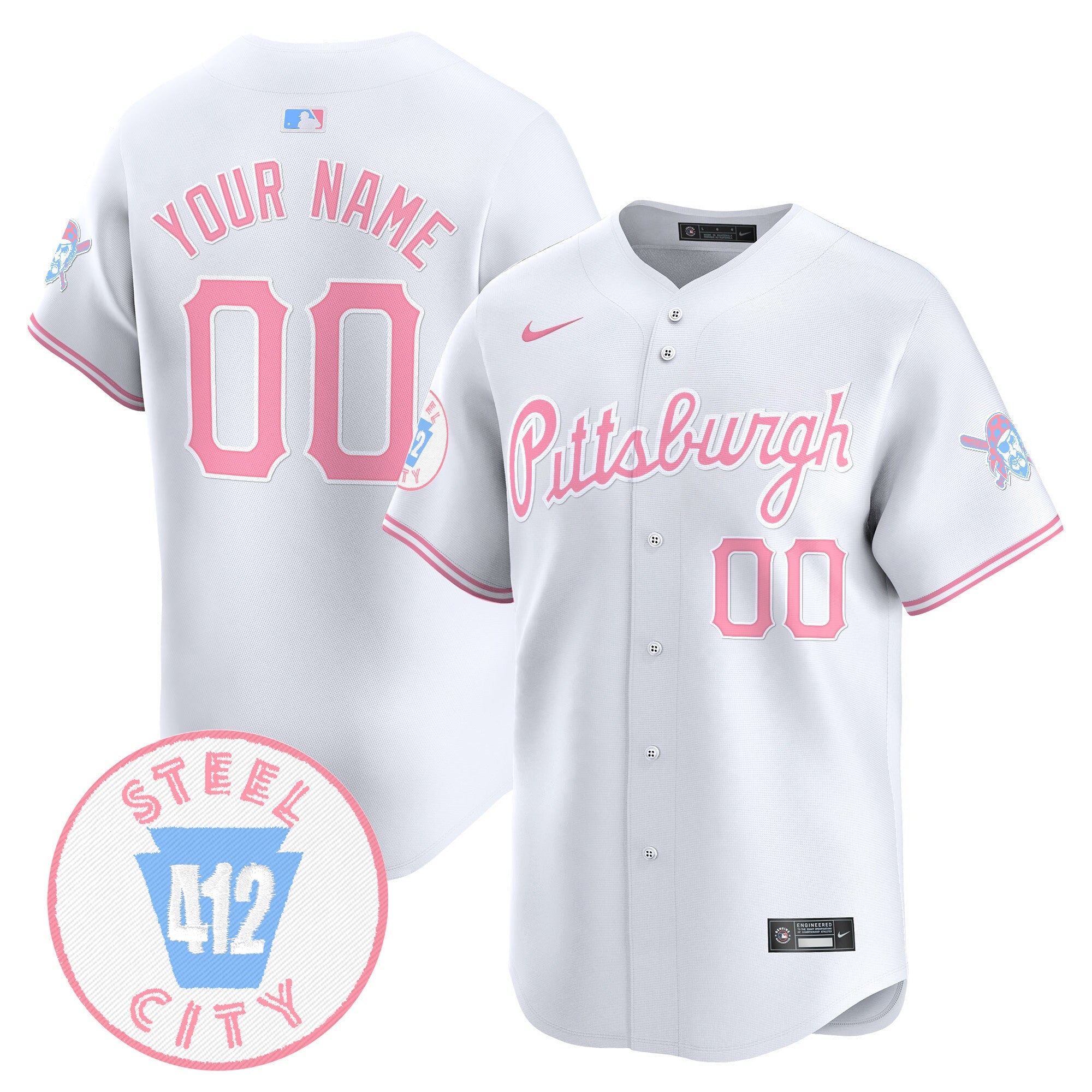 Unisex Pittsburgh Bubblegum Pink Vapor Premier Limited Custom Jersey