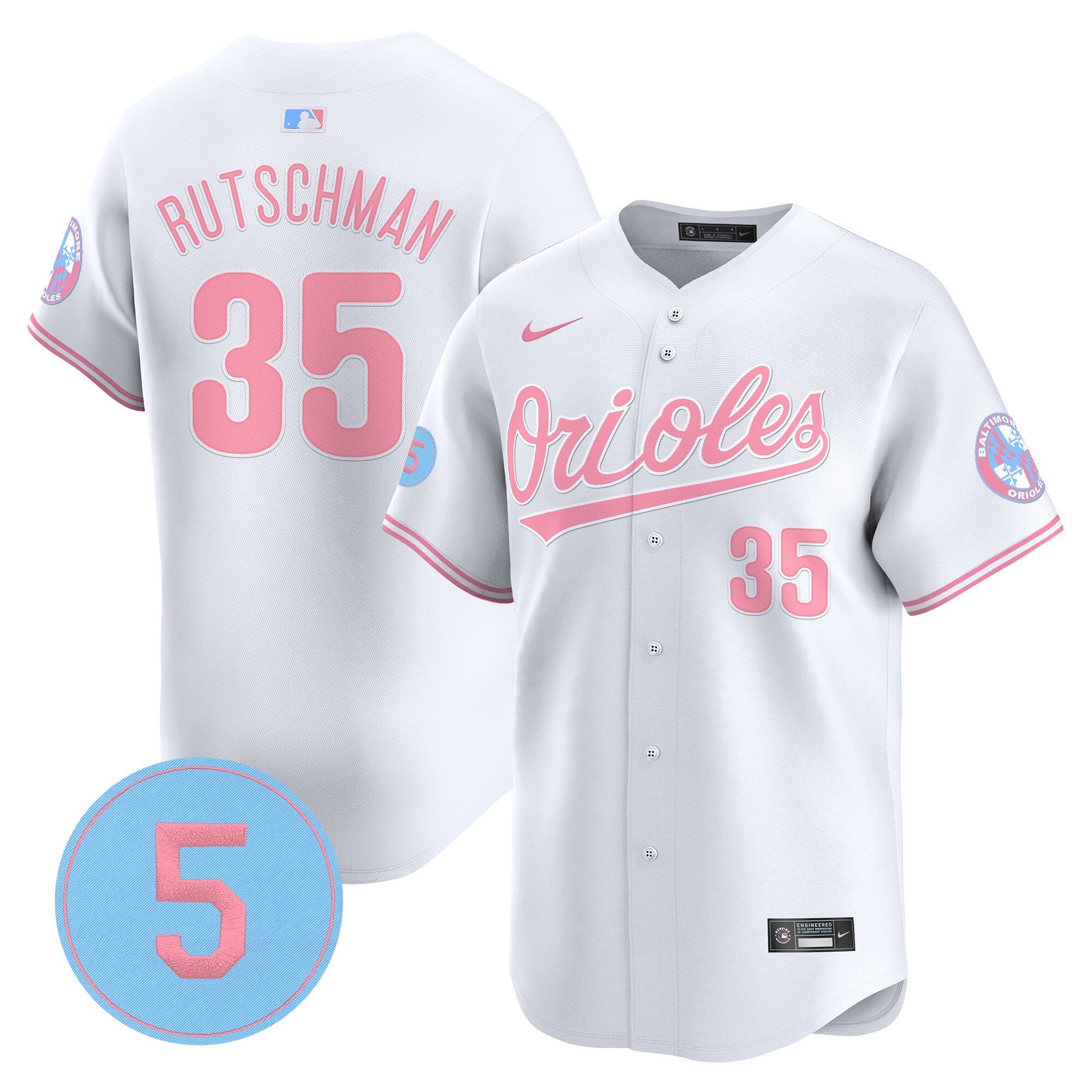 Unisex Bubblegum Pink Robinson Patch Vapor Premier Limited Jersey
