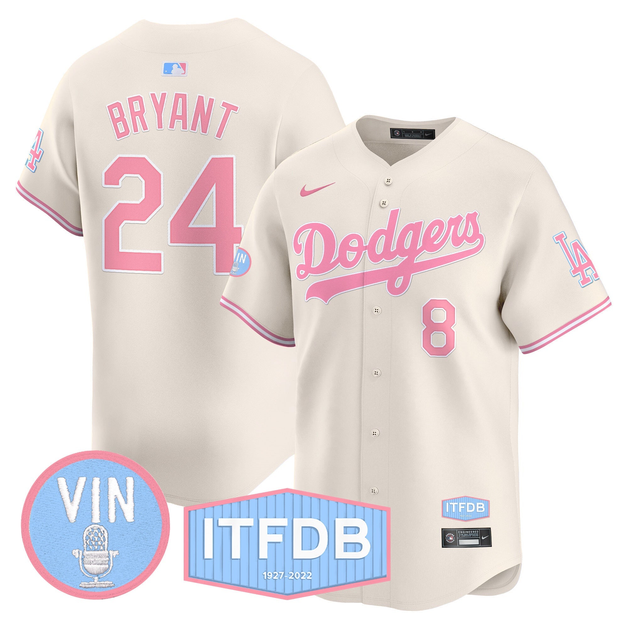 Unisex Vin ITFDB Patch Bubblegum Pink Vapor Premier Limited Jersey