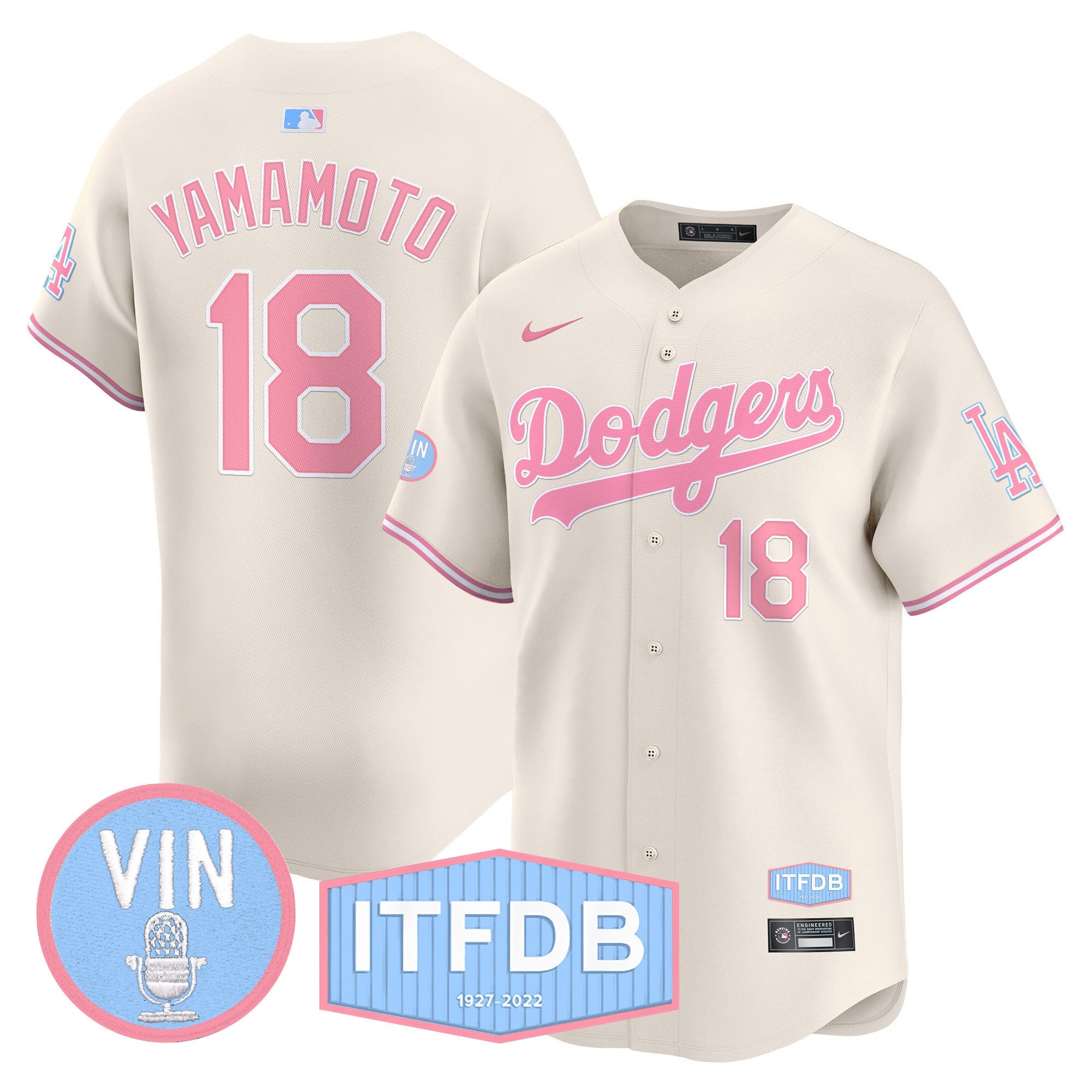 Unisex Vin ITFDB Patch Bubblegum Pink Vapor Premier Limited Jersey
