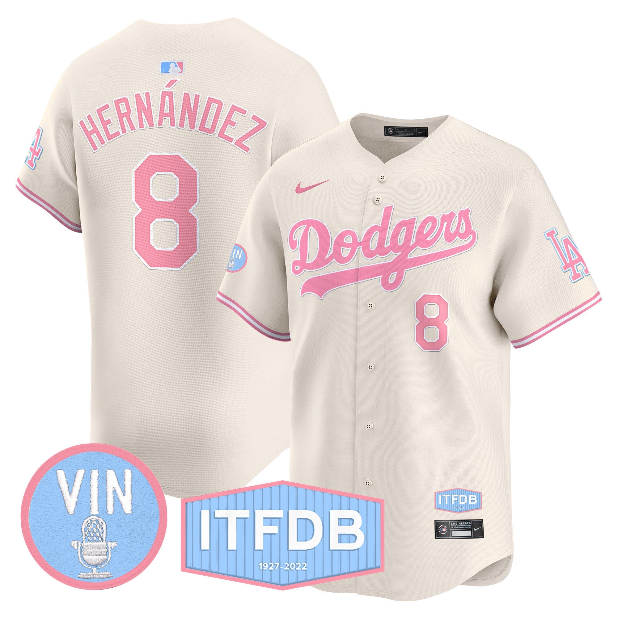Unisex Vin ITFDB Patch Bubblegum Pink Vapor Premier Limited Jersey
