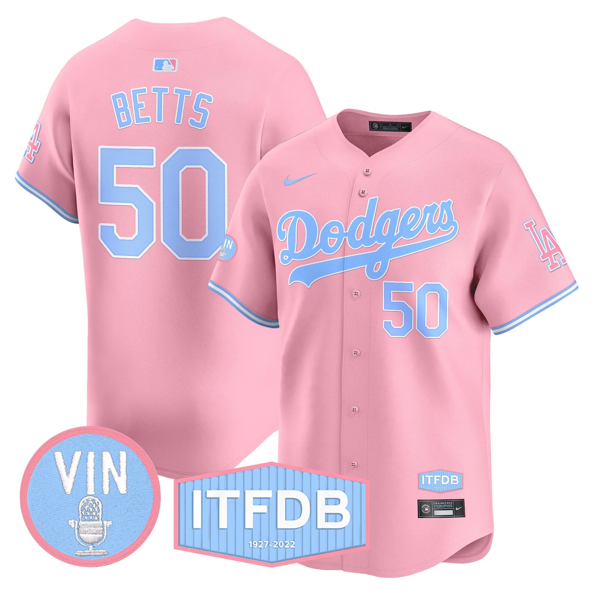 Unisex Vin ITFDB Patch Bubblegum Pink Vapor Premier Limited Jersey