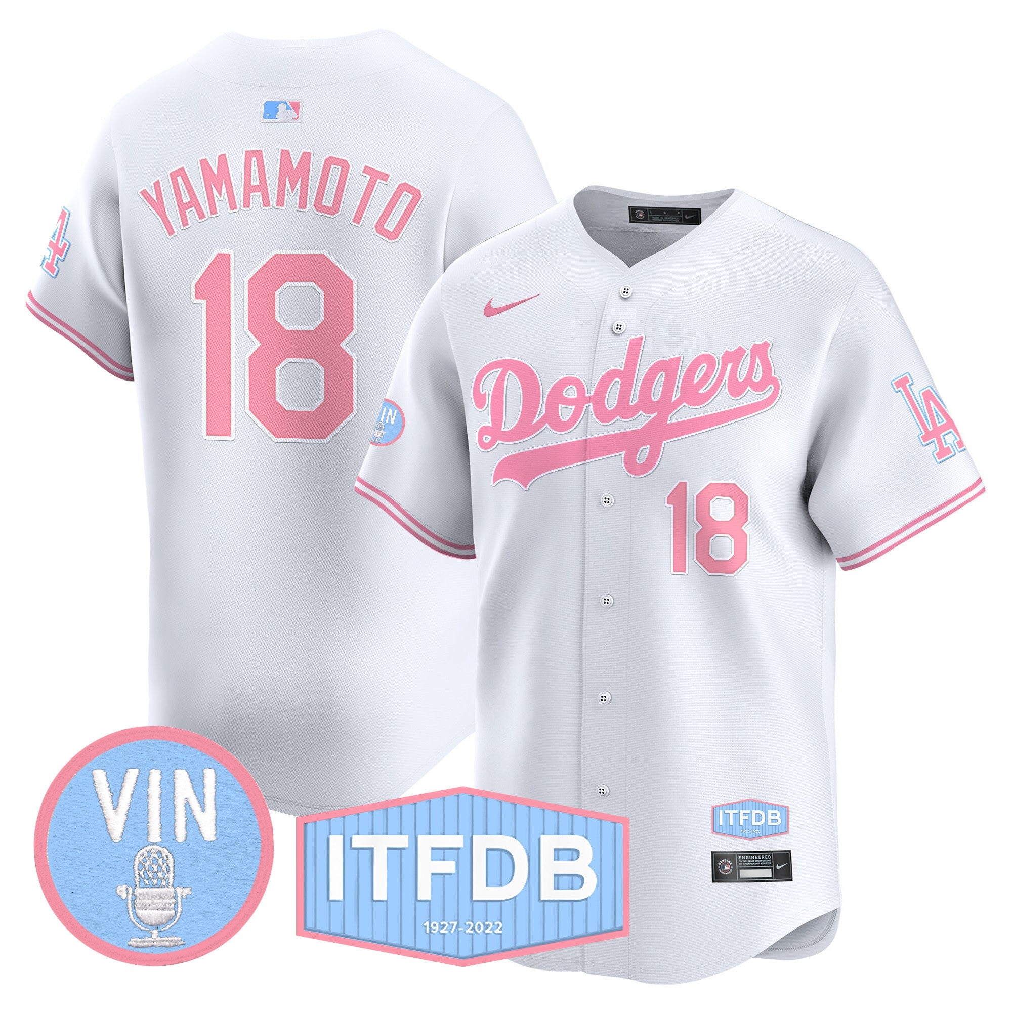 Unisex Vin ITFDB Patch Bubblegum Pink Vapor Premier Limited Jersey