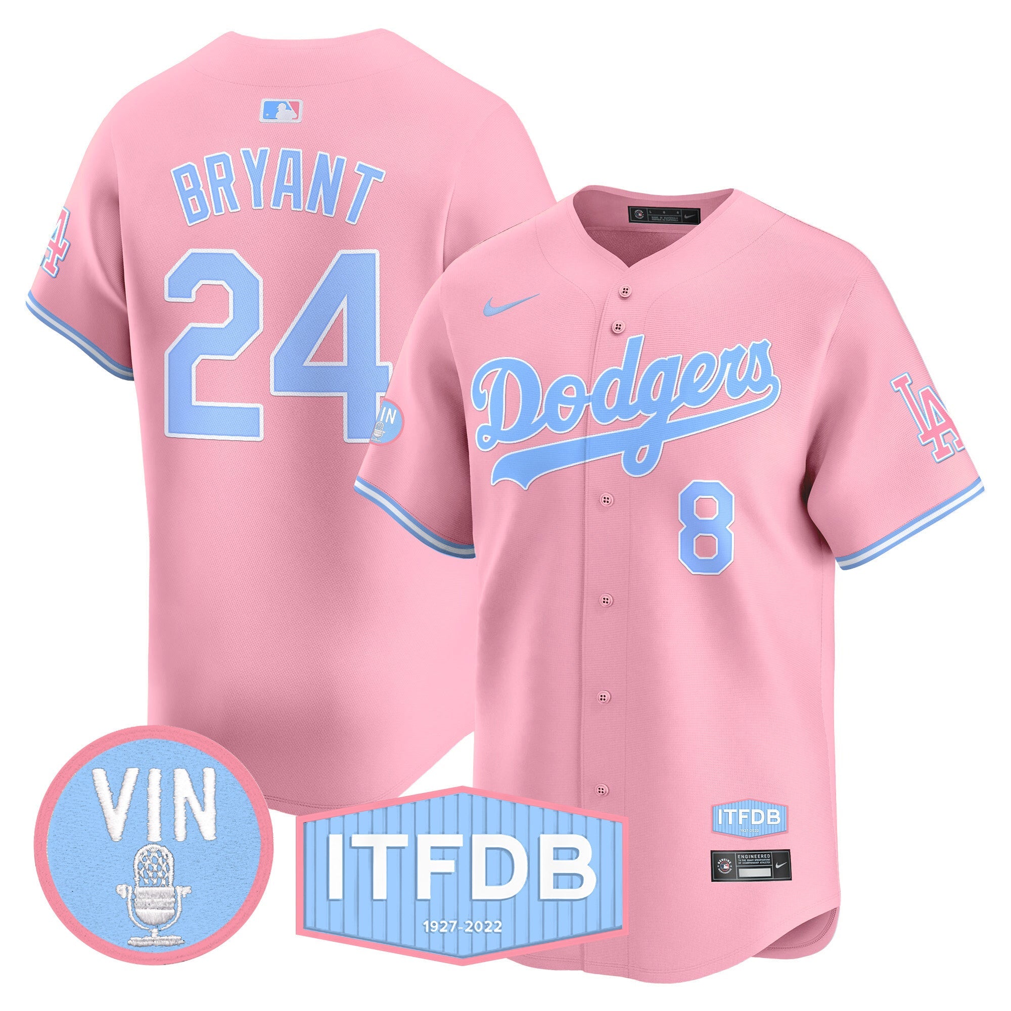 Unisex Vin ITFDB Patch Bubblegum Pink Vapor Premier Limited Jersey