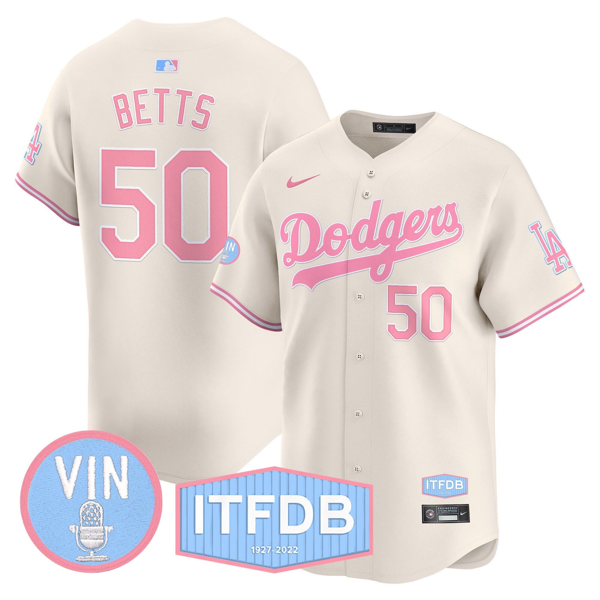 Unisex Vin ITFDB Patch Bubblegum Pink Vapor Premier Limited Jersey