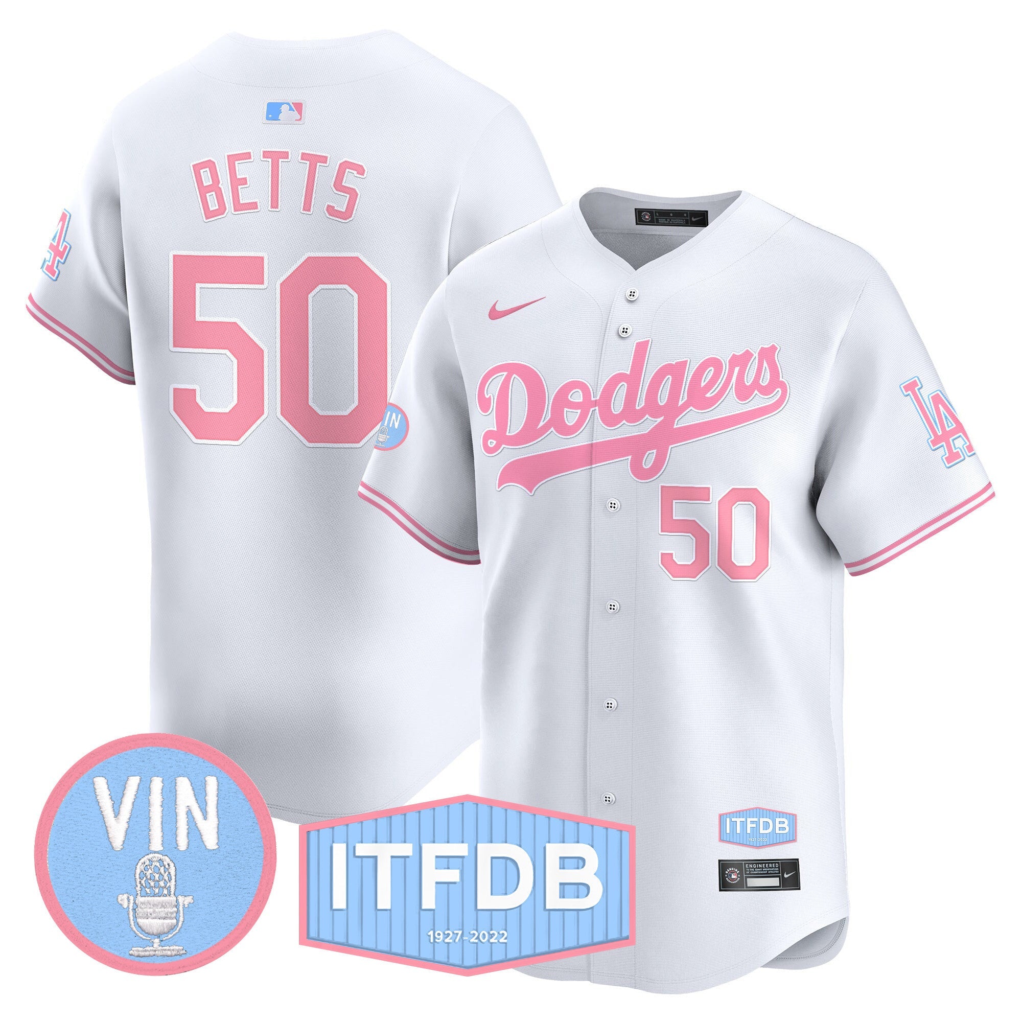 Unisex Vin ITFDB Patch Bubblegum Pink Vapor Premier Limited Jersey