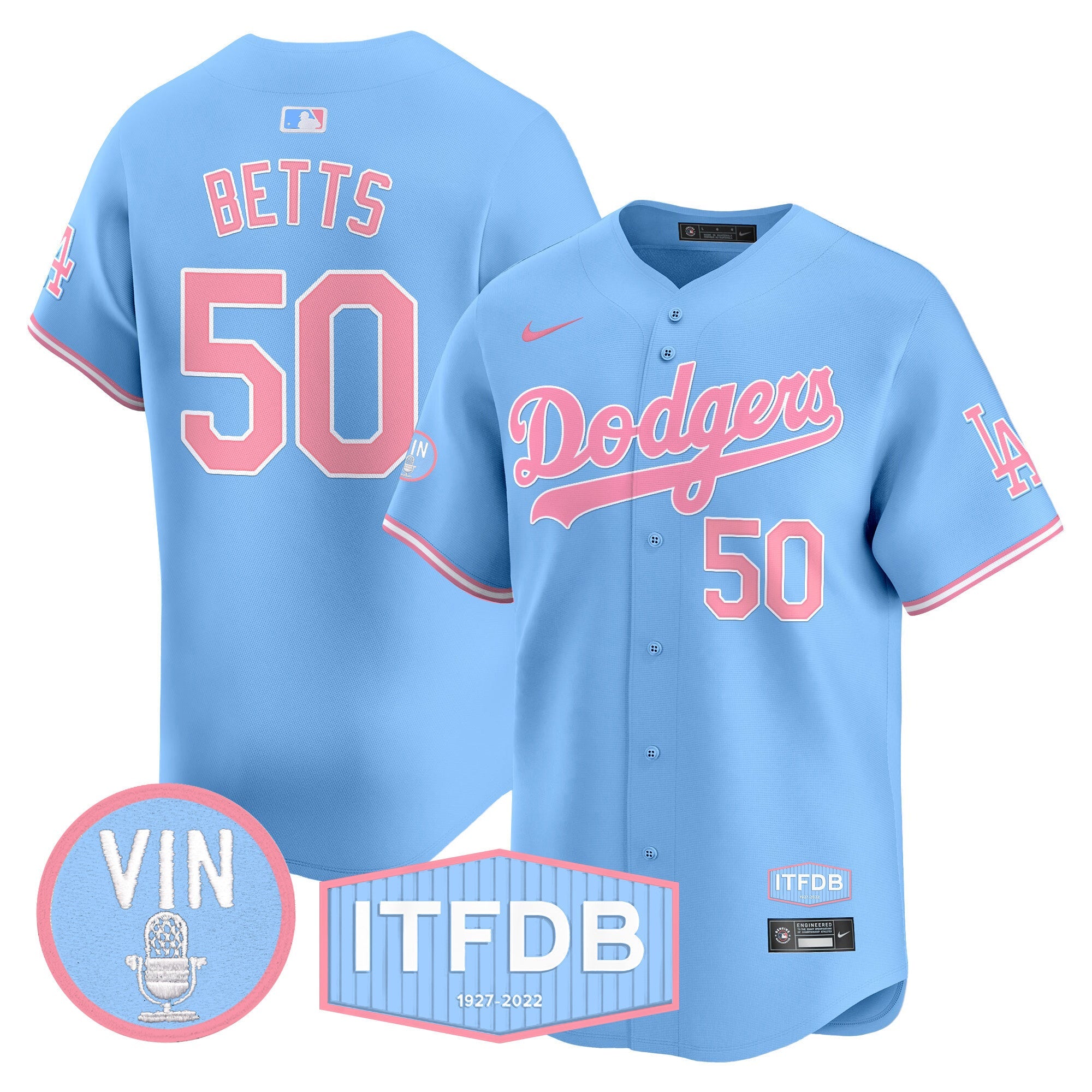 Unisex Vin ITFDB Patch Bubblegum Pink Vapor Premier Limited Jersey