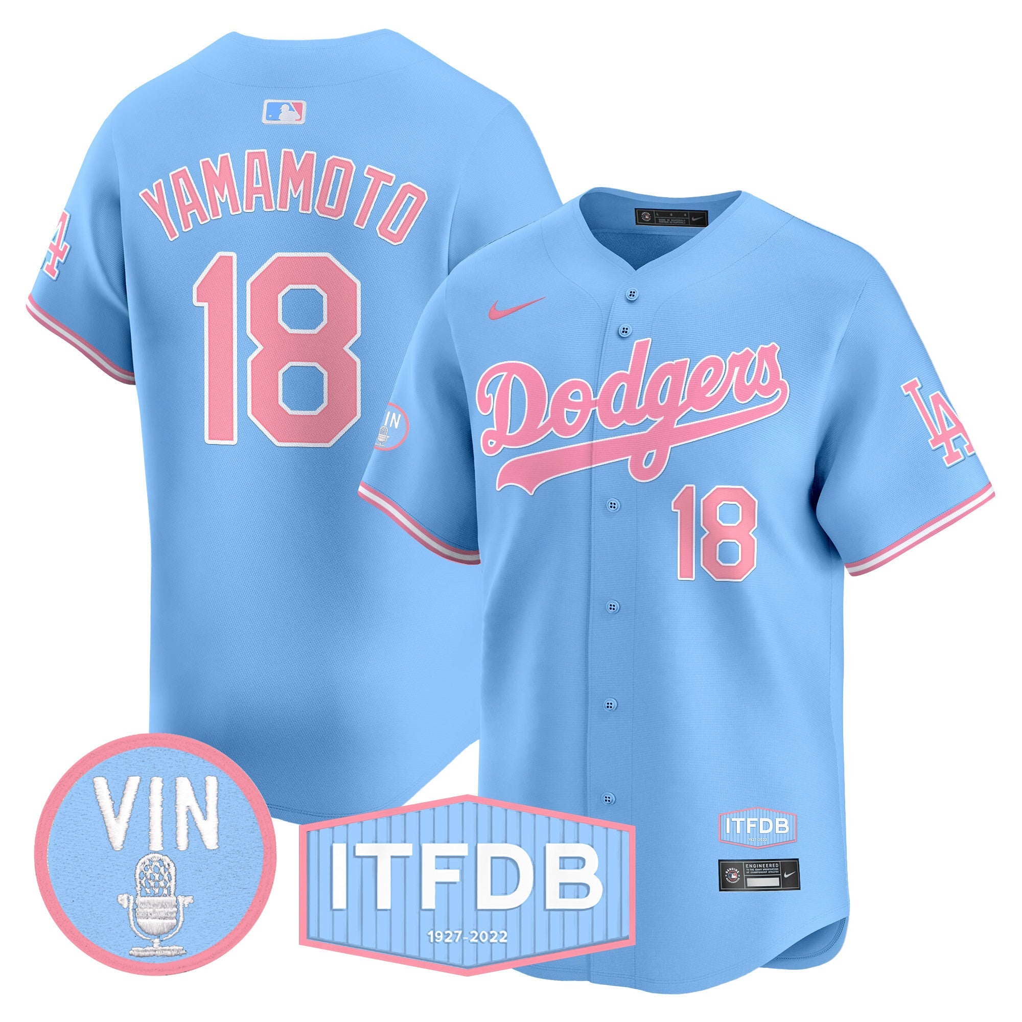 Unisex Vin ITFDB Patch Bubblegum Pink Vapor Premier Limited Jersey