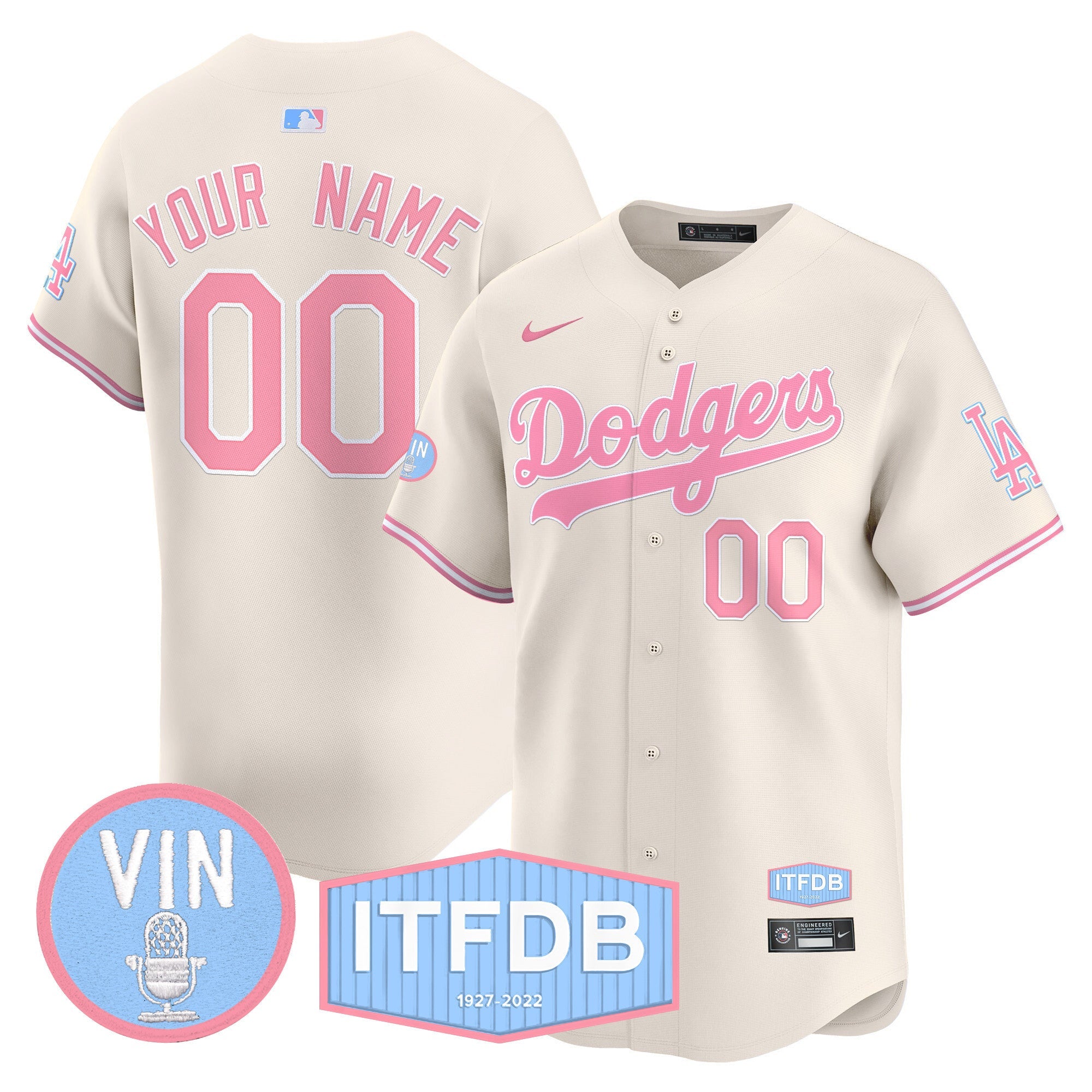 Vin ITFDB Patch Bubblegum Pink Vapor Premier Limited Custom Jersey