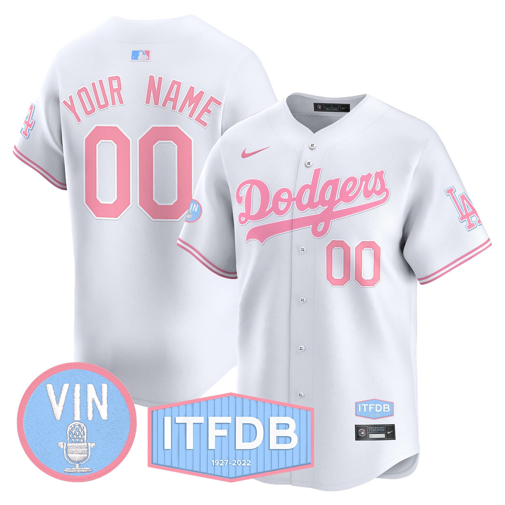 Vin ITFDB Patch Bubblegum Pink Vapor Premier Limited Custom Jersey