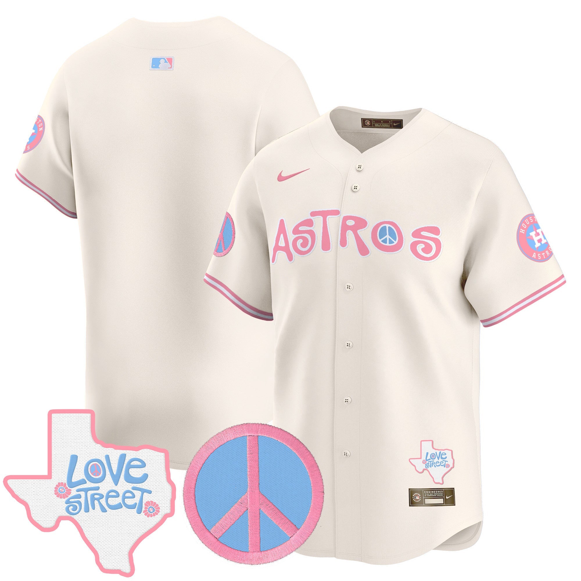 Unisex Love Street & Peace Sign Patch Bubblegum Pink Vapor Premier Limited Jersey