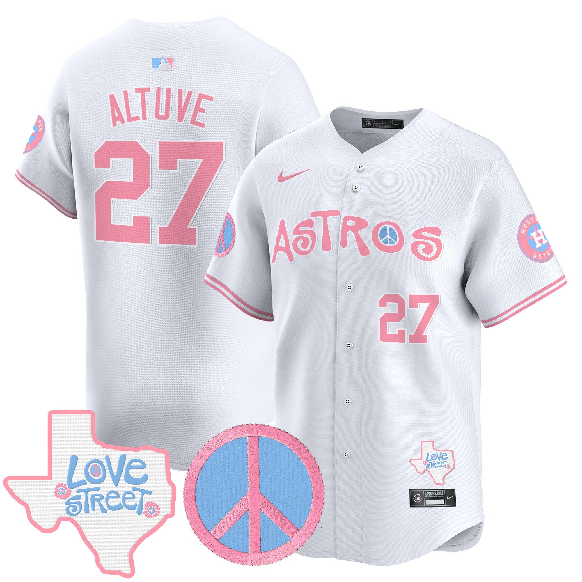Unisex Love Street & Peace Sign Patch Bubblegum Pink Vapor Premier Limited Jersey
