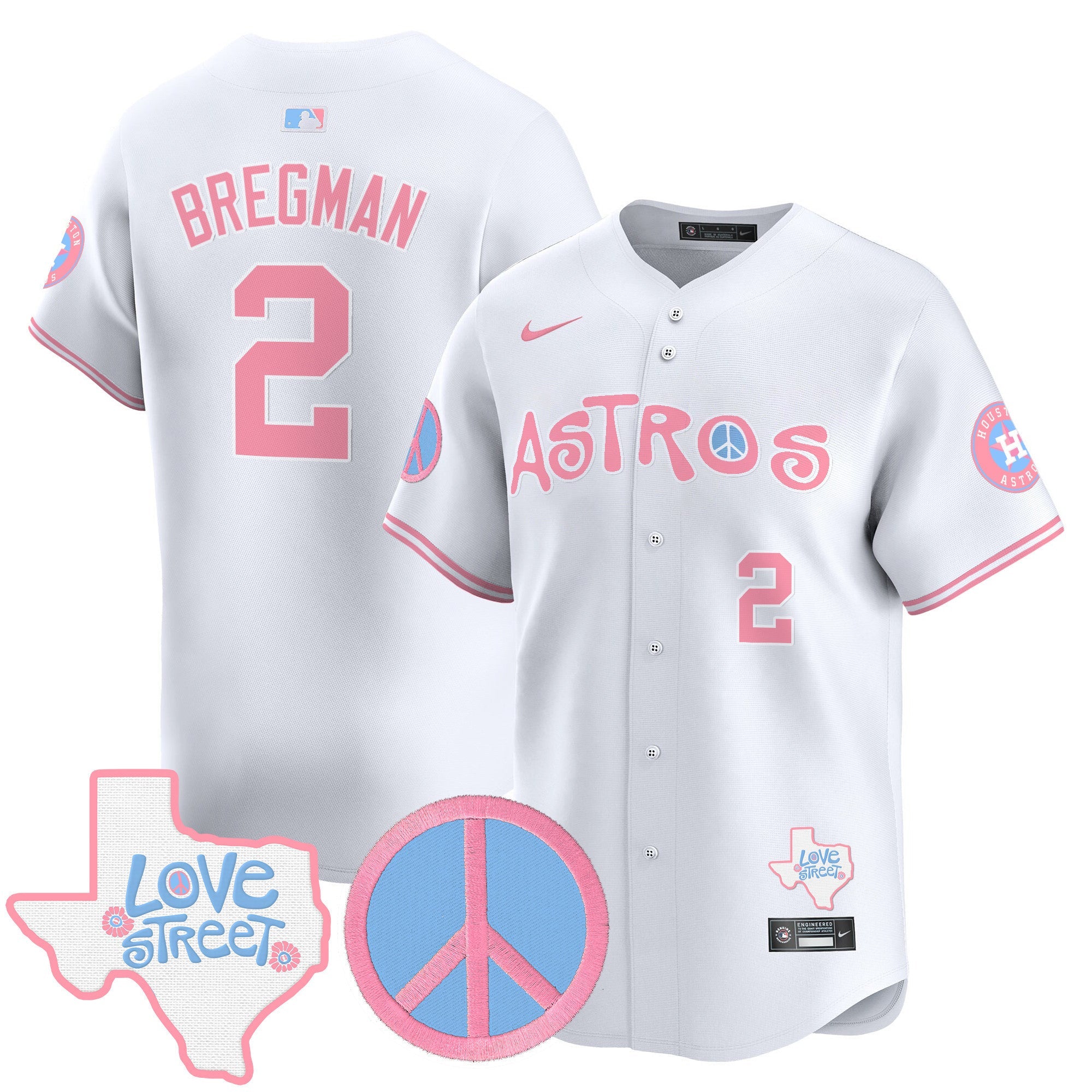 Unisex Love Street & Peace Sign Patch Bubblegum Pink Vapor Premier Limited Jersey