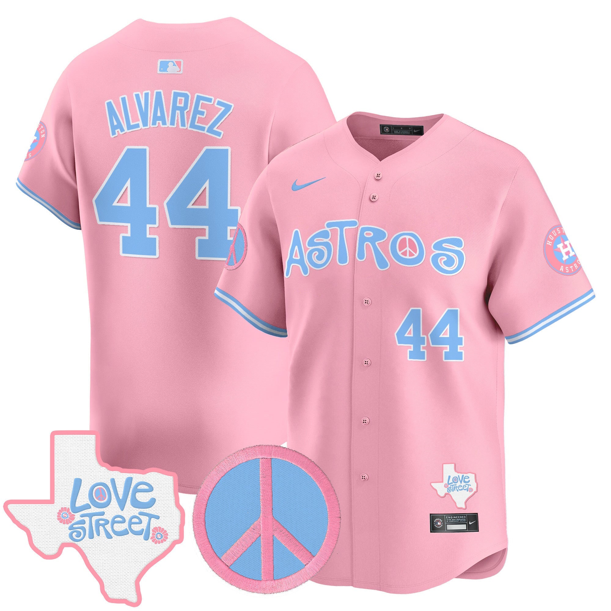 Unisex Love Street & Peace Sign Patch Bubblegum Pink Vapor Premier Limited Jersey
