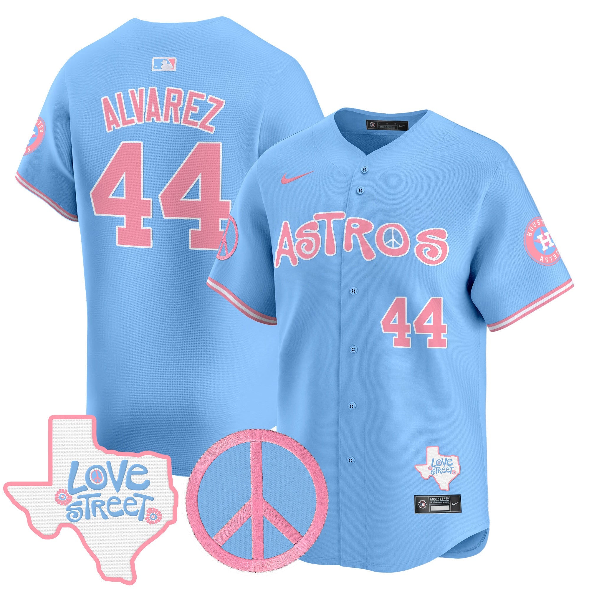 Unisex Love Street & Peace Sign Patch Bubblegum Pink Vapor Premier Limited Jersey