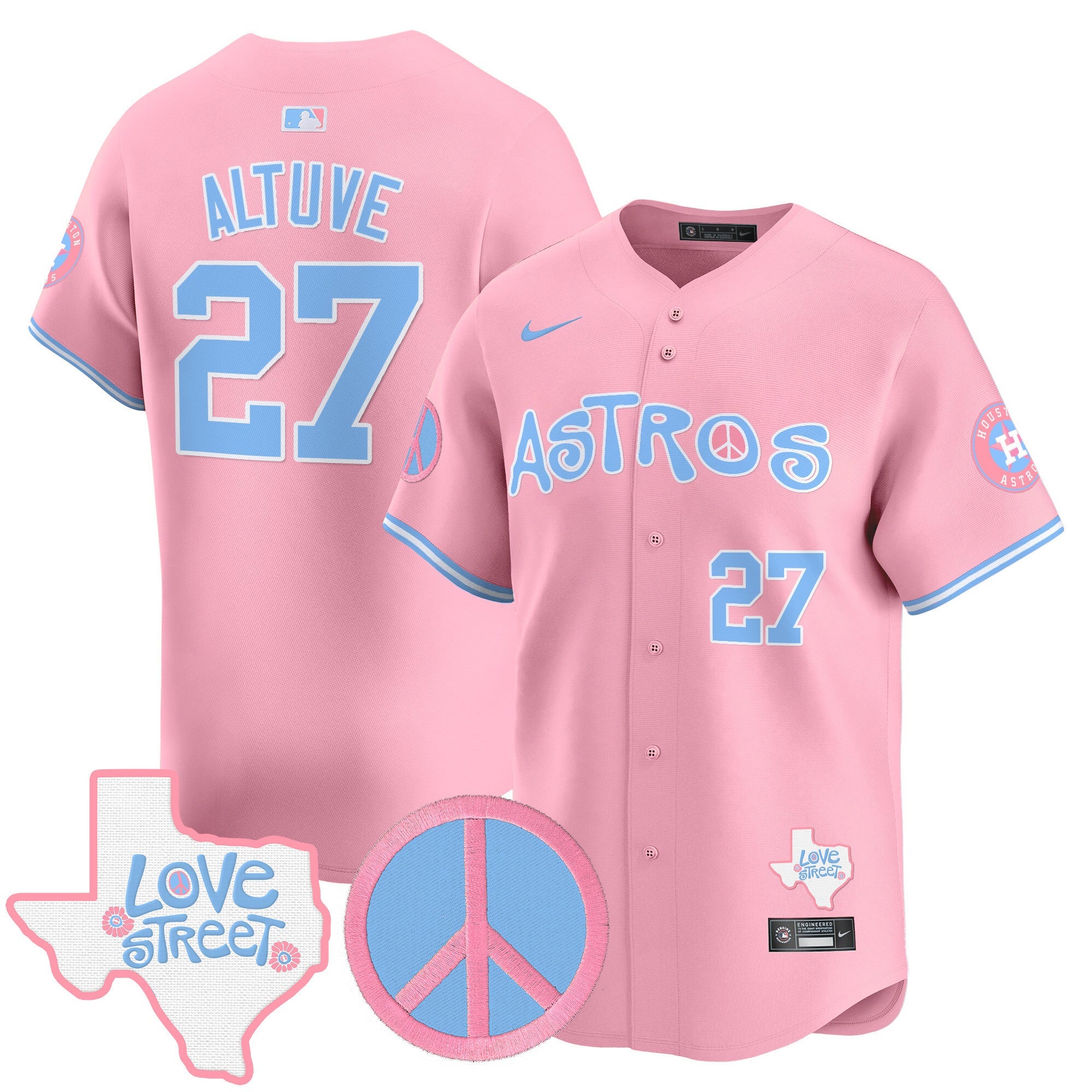 Unisex Love Street & Peace Sign Patch Bubblegum Pink Vapor Premier Limited Jersey