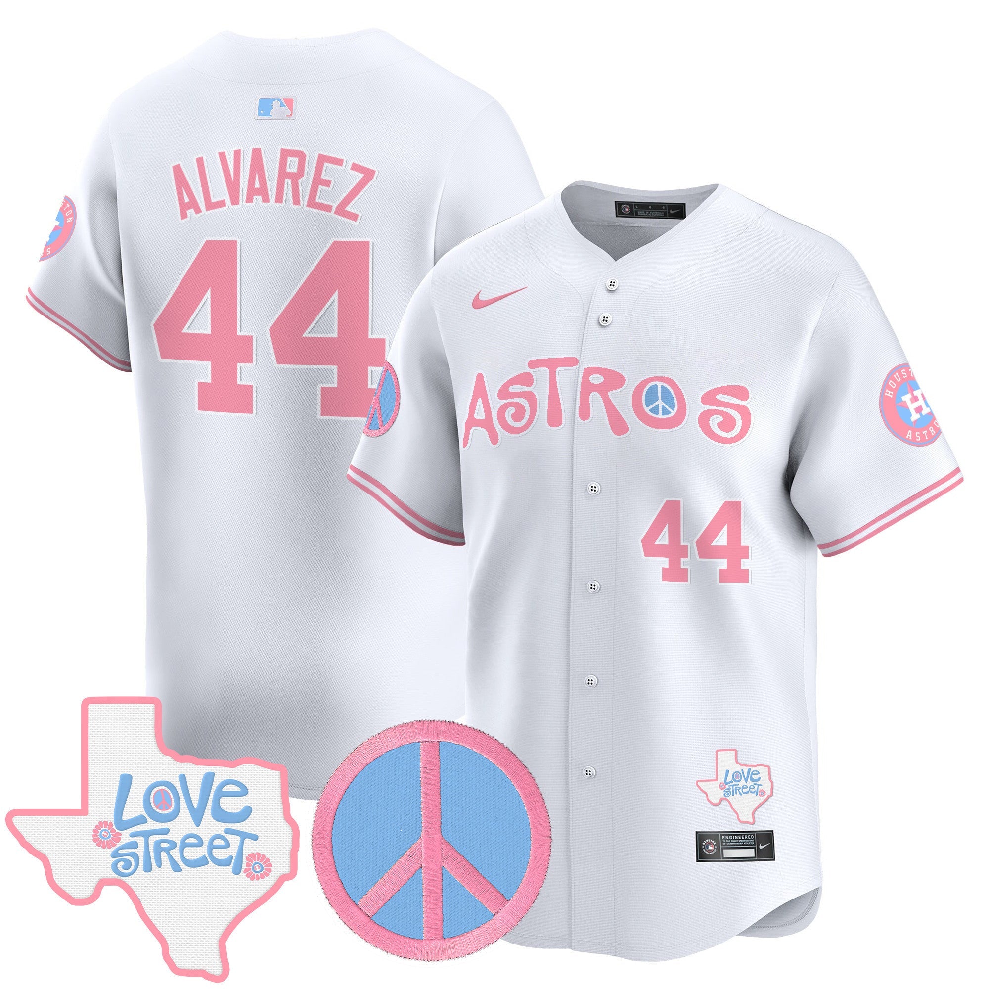 Unisex Love Street & Peace Sign Patch Bubblegum Pink Vapor Premier Limited Jersey