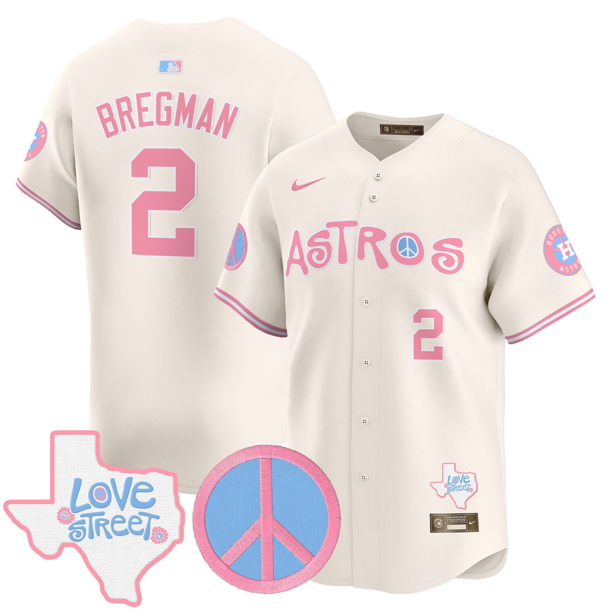 Unisex Love Street & Peace Sign Patch Bubblegum Pink Vapor Premier Limited Jersey