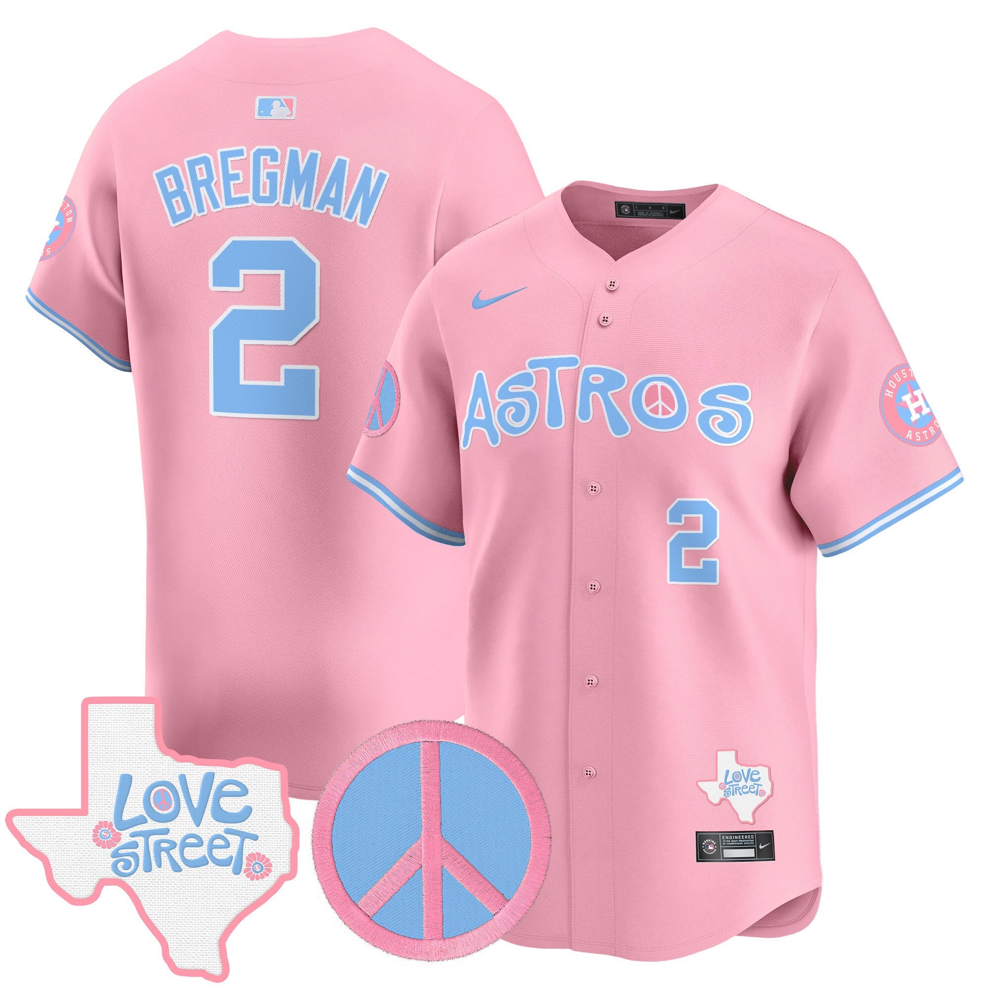 Unisex Love Street & Peace Sign Patch Bubblegum Pink Vapor Premier Limited Jersey