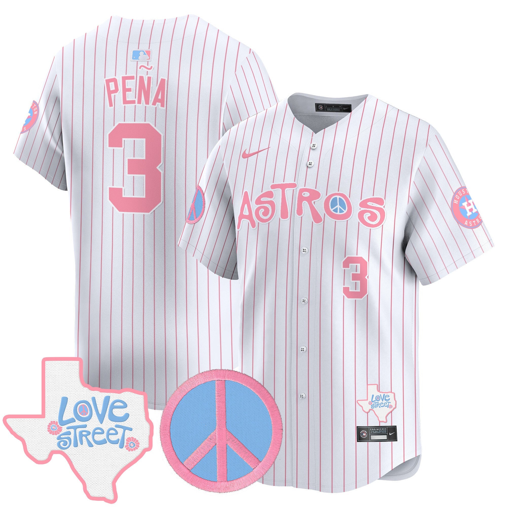 Unisex Love Street & Peace Sign Patch Bubblegum Pink Vapor Premier Limited Jersey