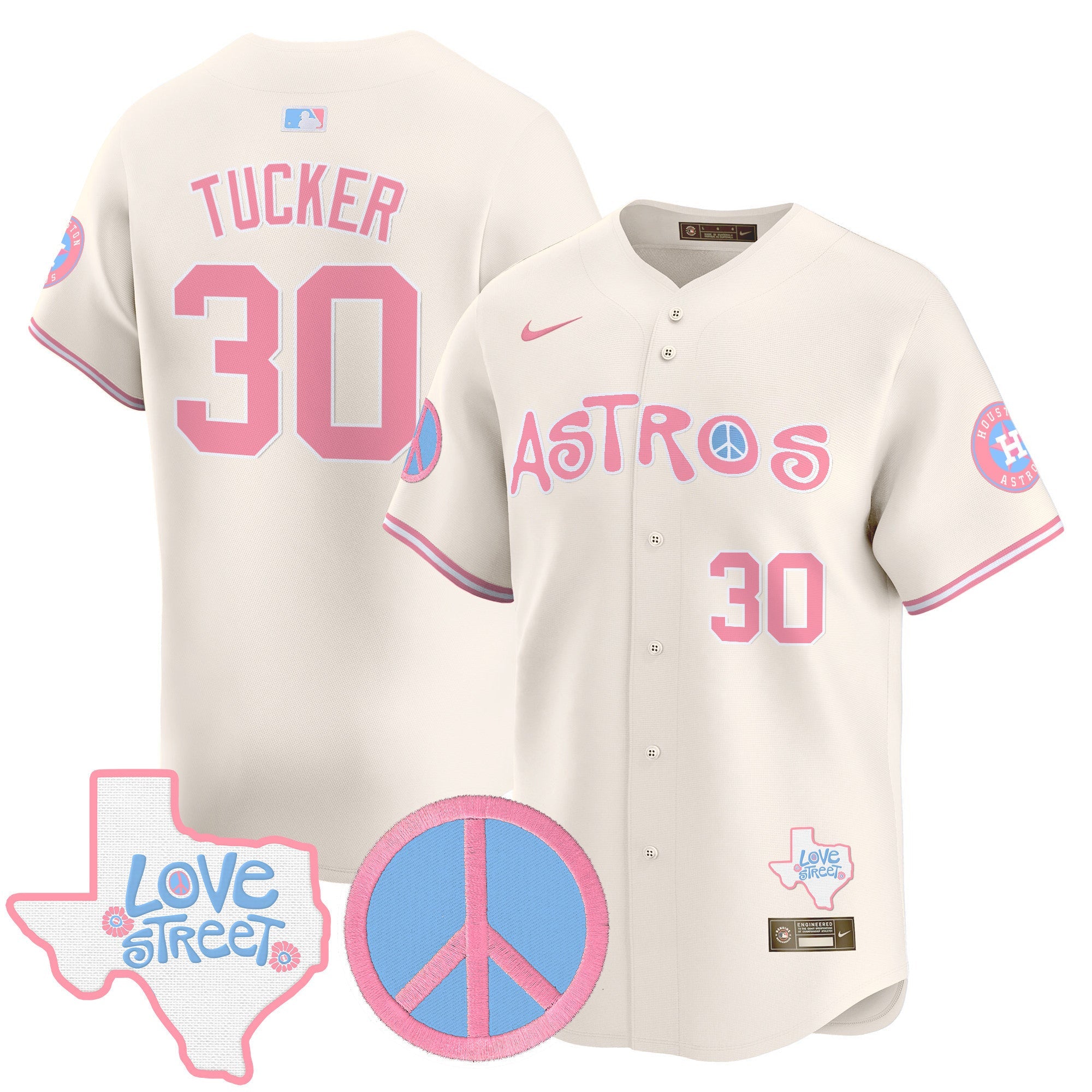 Unisex Love Street & Peace Sign Patch Bubblegum Pink Vapor Premier Limited Jersey
