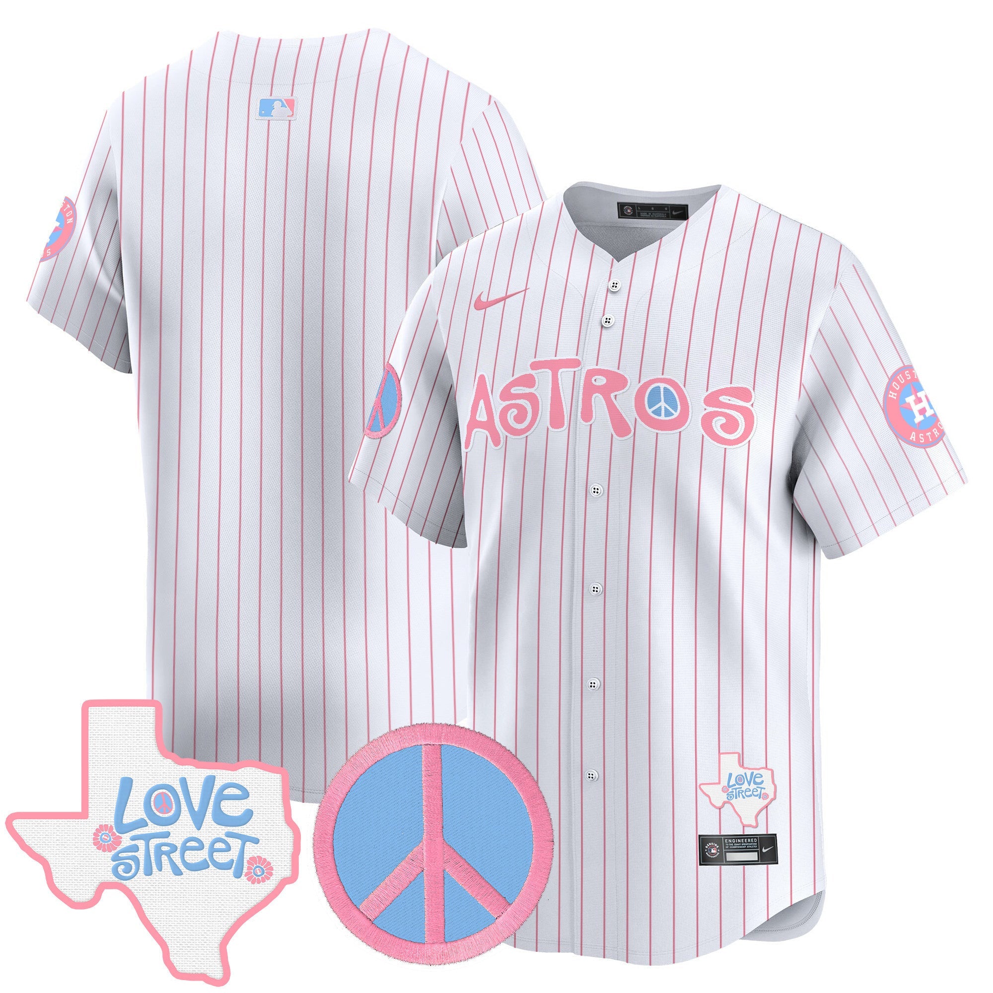 Unisex Love Street & Peace Sign Patch Bubblegum Pink Vapor Premier Limited Jersey