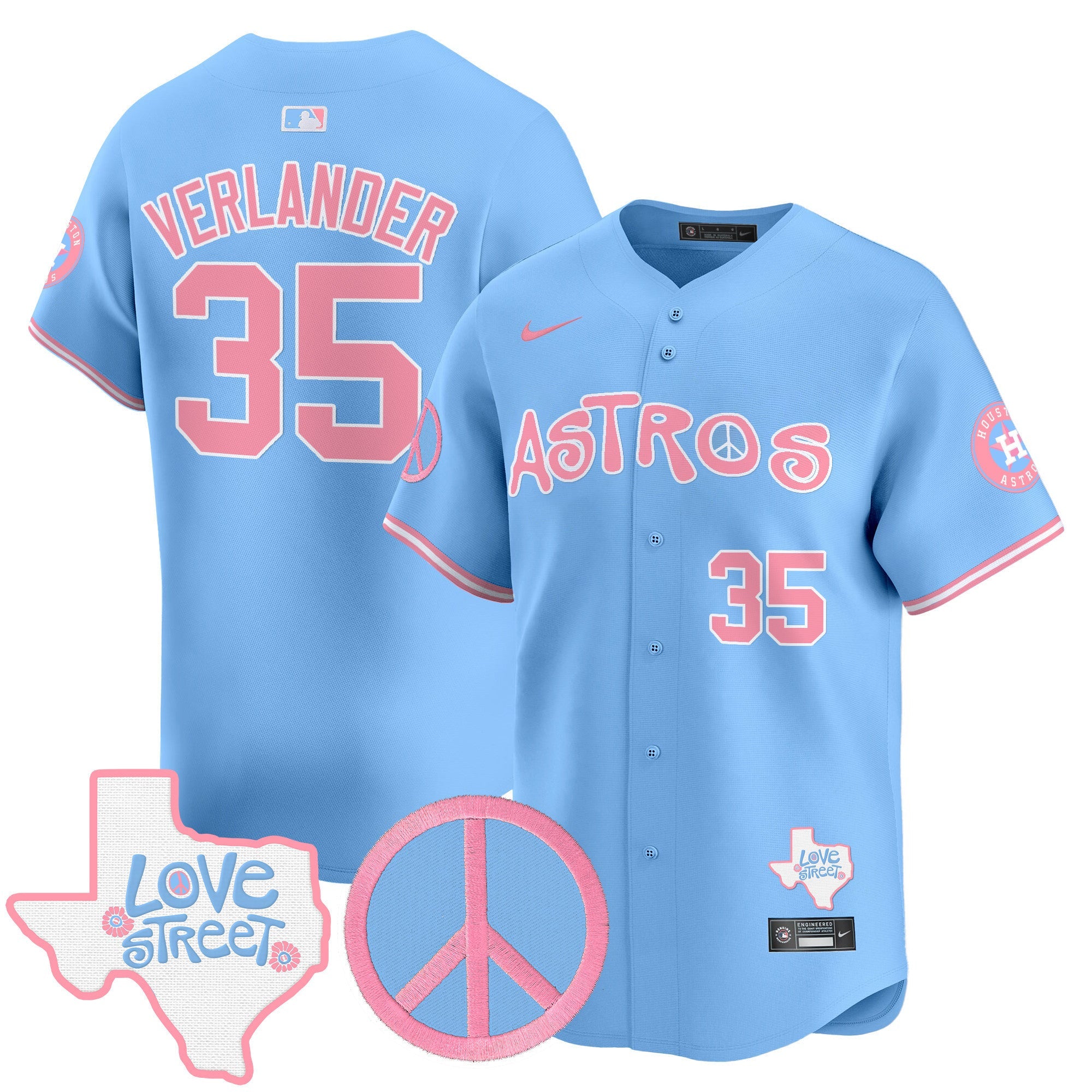 Unisex Love Street & Peace Sign Patch Bubblegum Pink Vapor Premier Limited Jersey