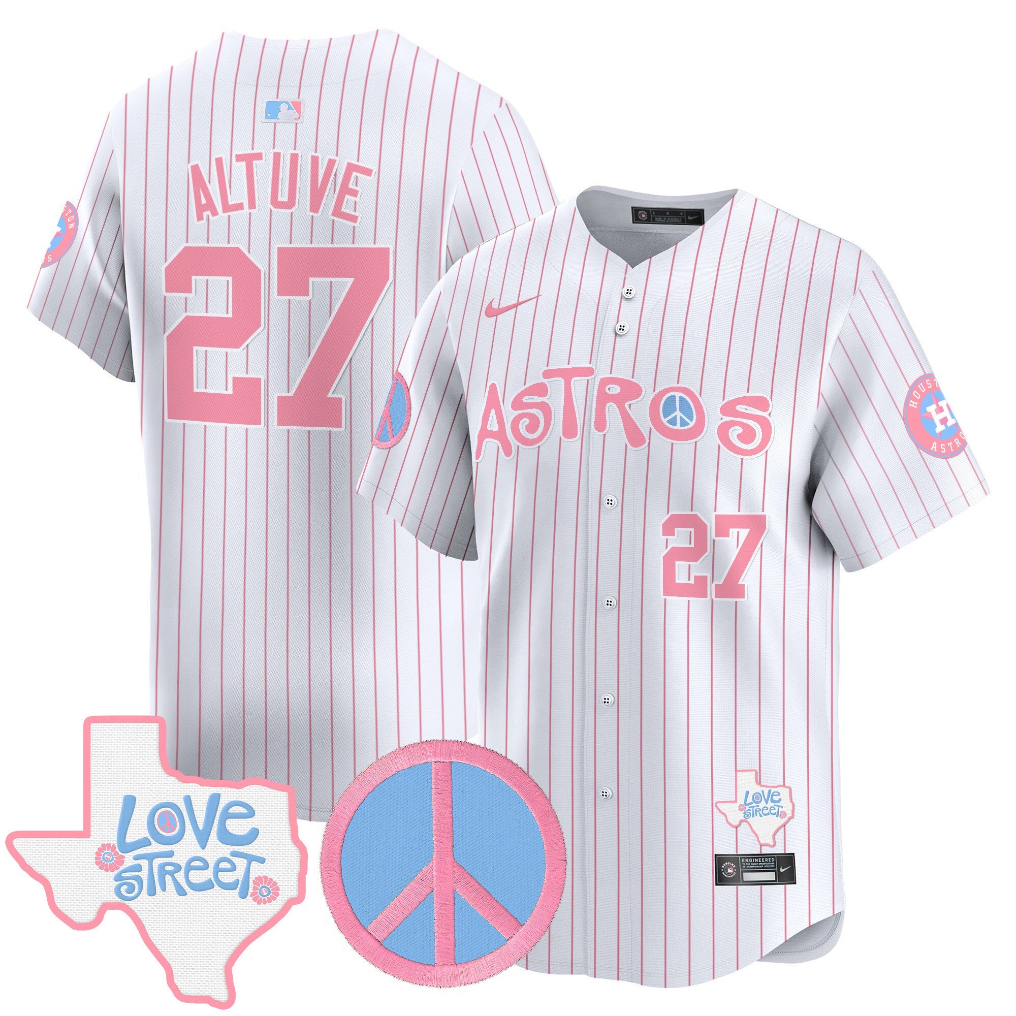 Unisex Love Street & Peace Sign Patch Bubblegum Pink Vapor Premier Limited Jersey