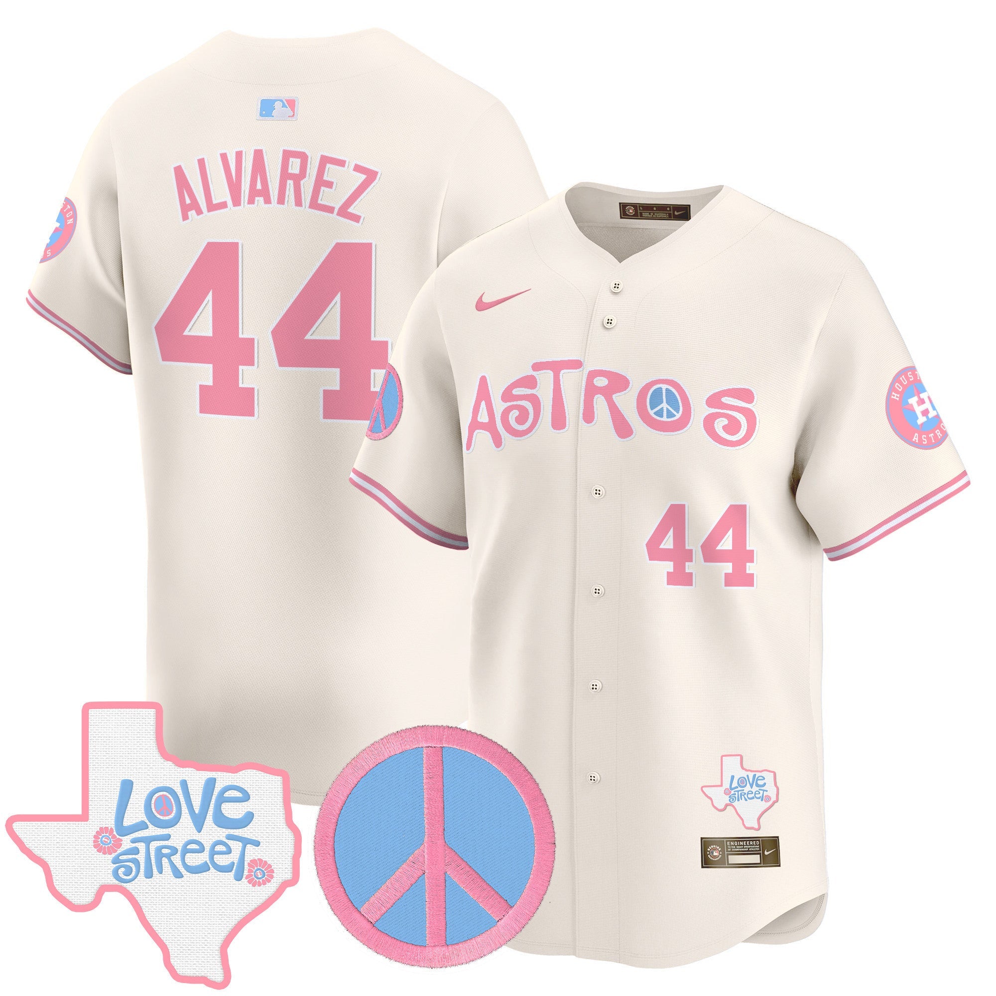 Unisex Love Street & Peace Sign Patch Bubblegum Pink Vapor Premier Limited Jersey