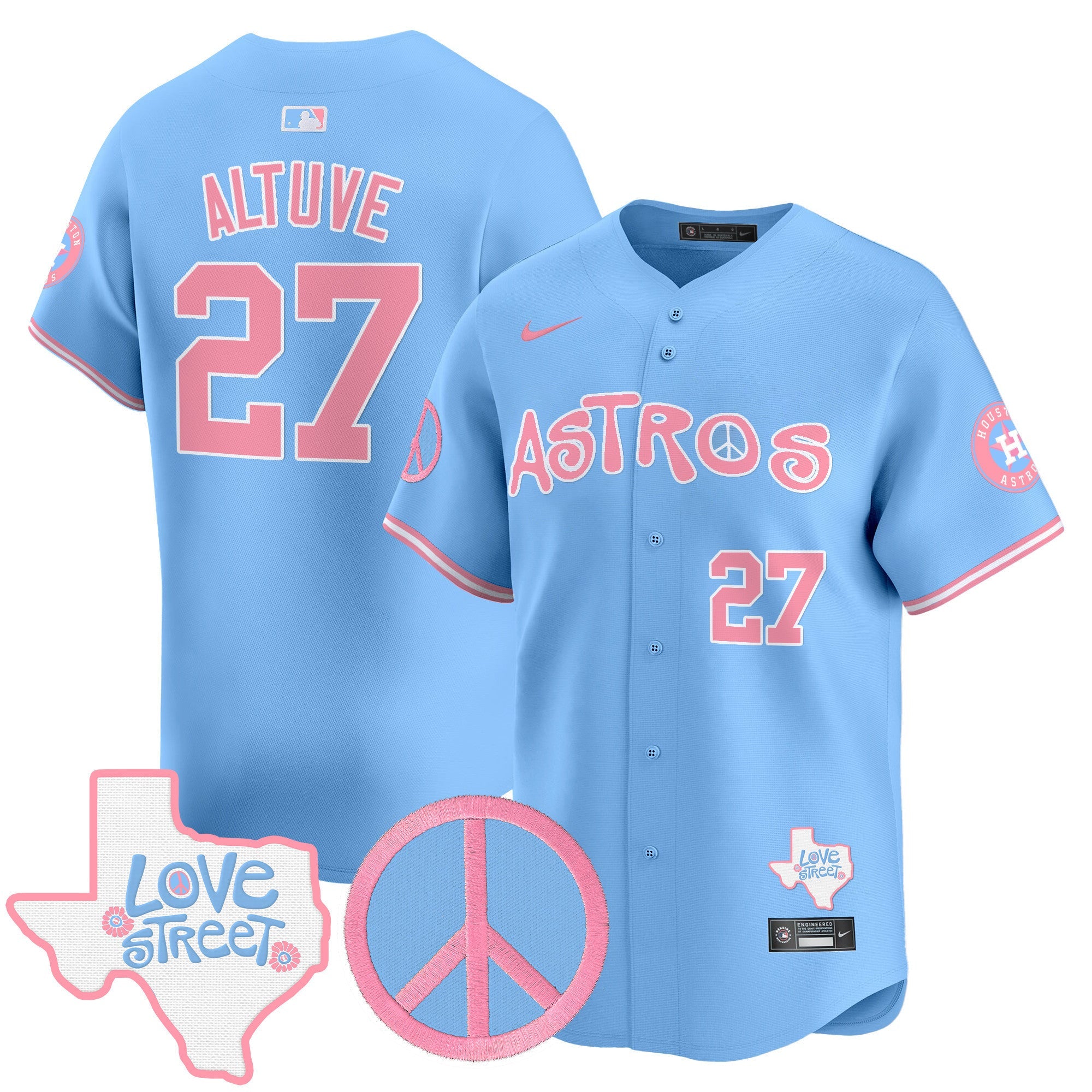 Unisex Love Street & Peace Sign Patch Bubblegum Pink Vapor Premier Limited Jersey