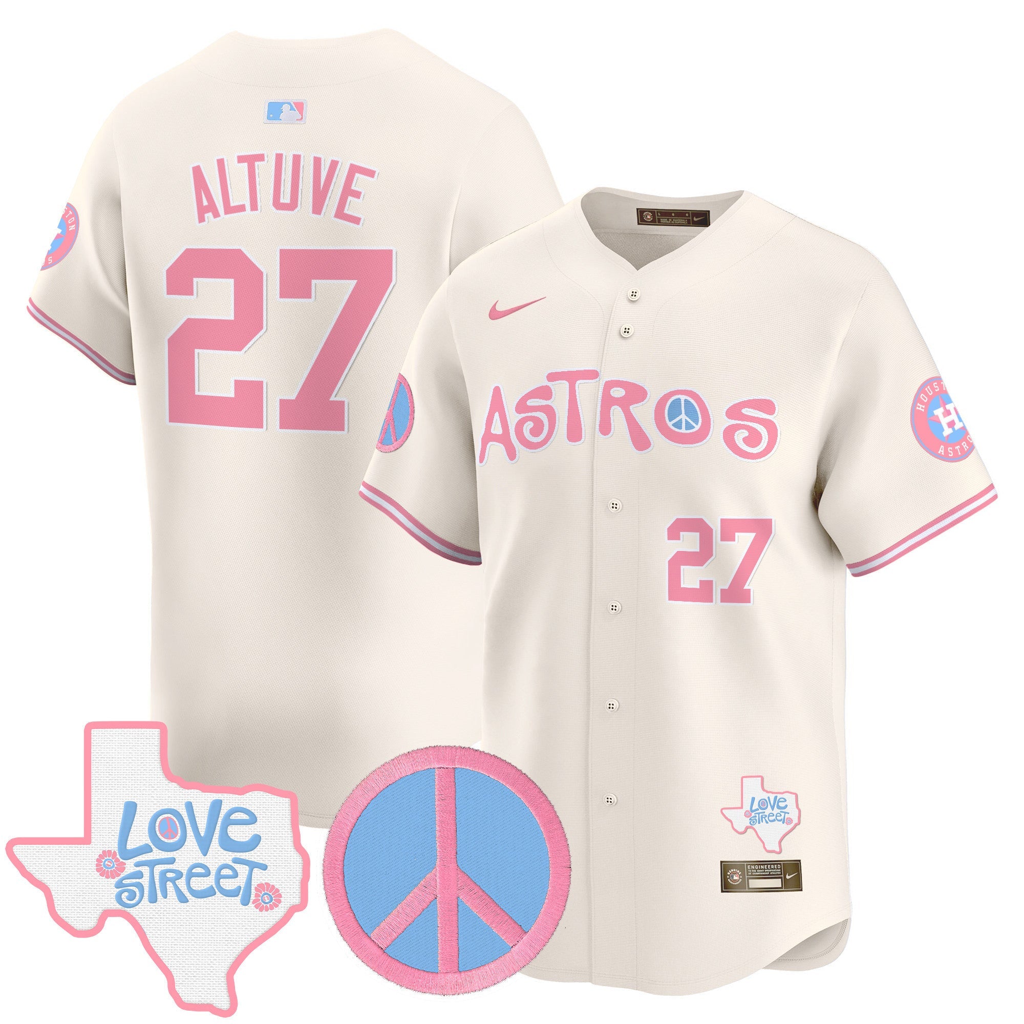 Unisex Love Street & Peace Sign Patch Bubblegum Pink Vapor Premier Limited Jersey