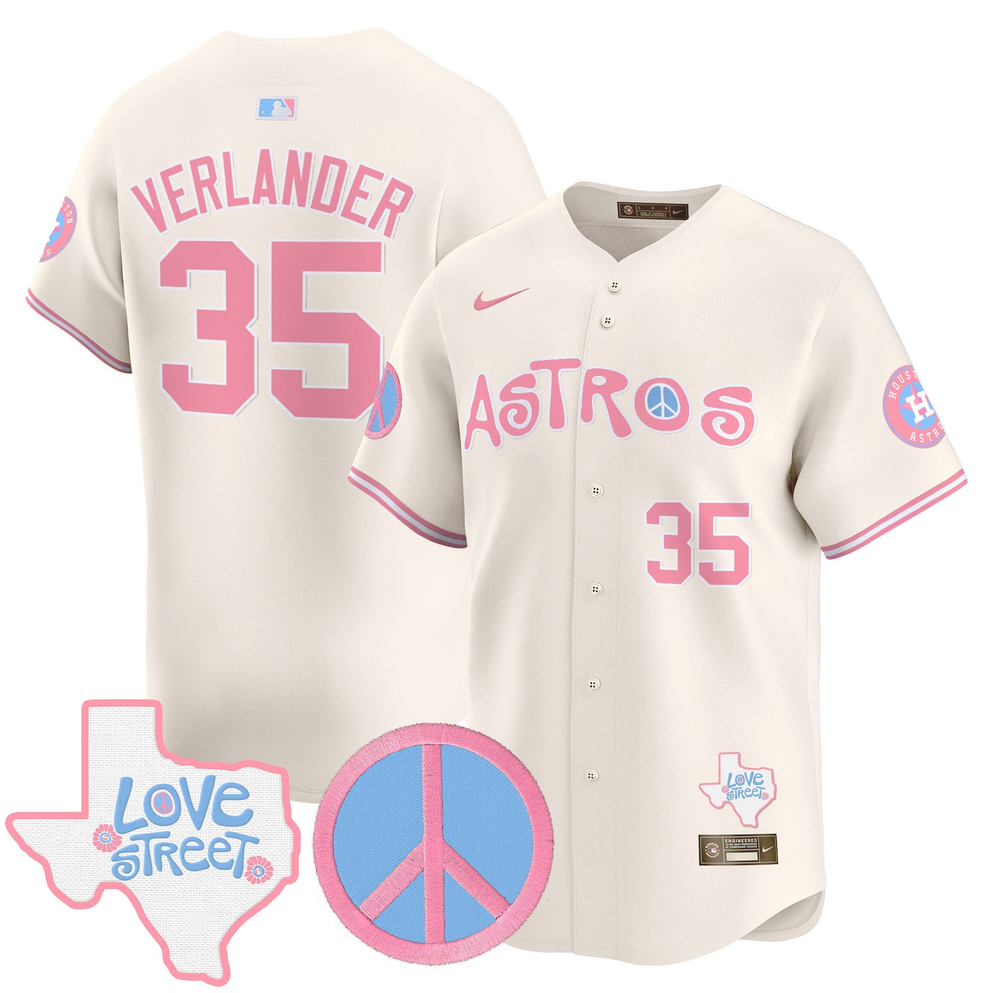 Unisex Love Street & Peace Sign Patch Bubblegum Pink Vapor Premier Limited Jersey
