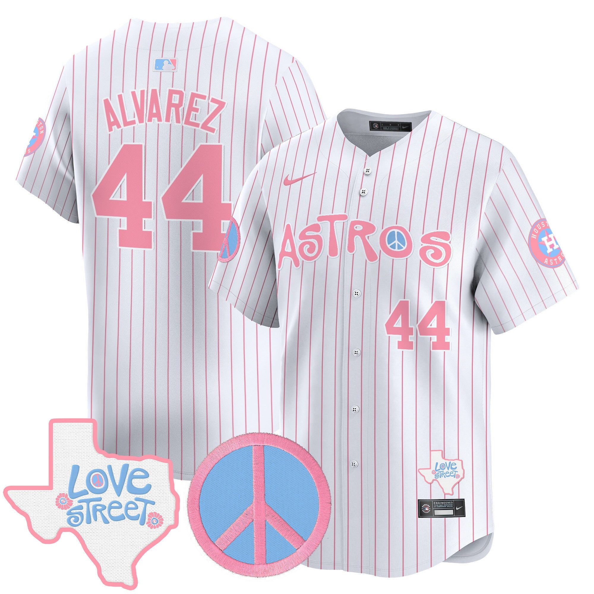 Unisex Love Street & Peace Sign Patch Bubblegum Pink Vapor Premier Limited Jersey