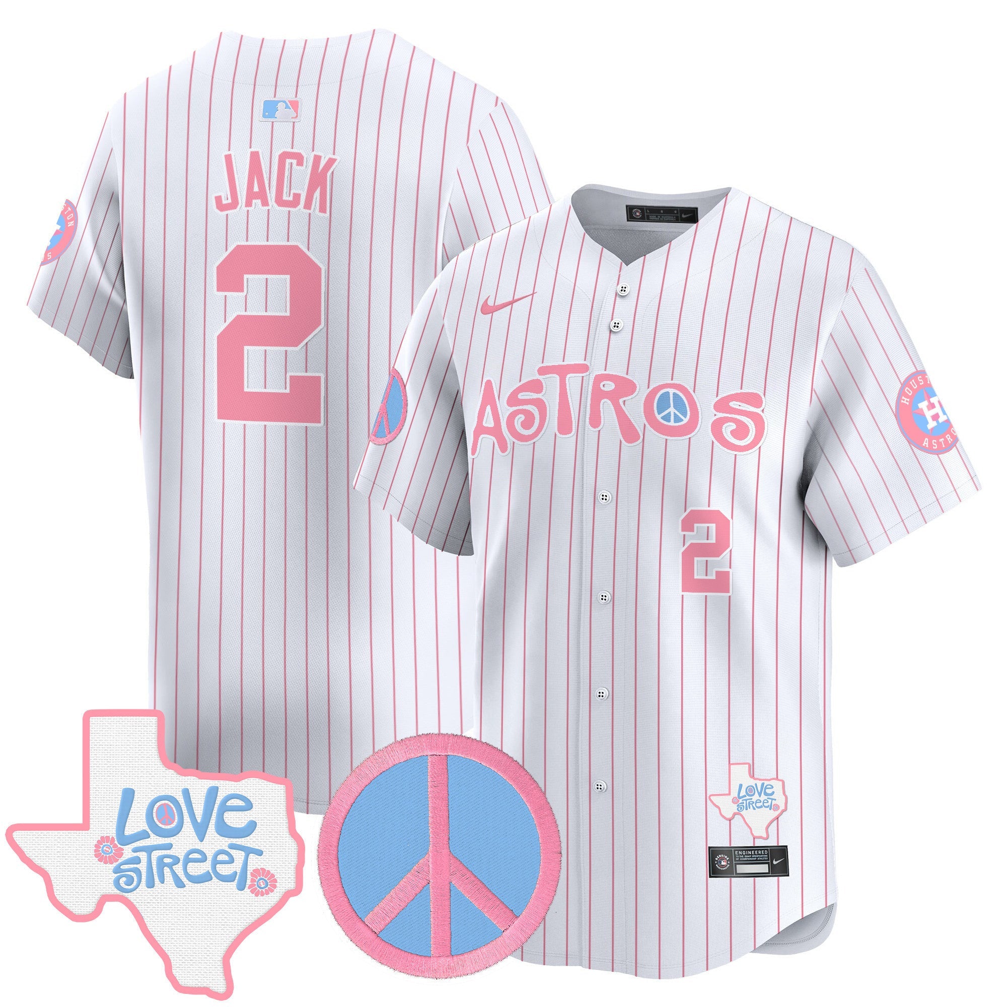 Unisex Love Street & Peace Sign Patch Bubblegum Pink Vapor Premier Limited Jersey