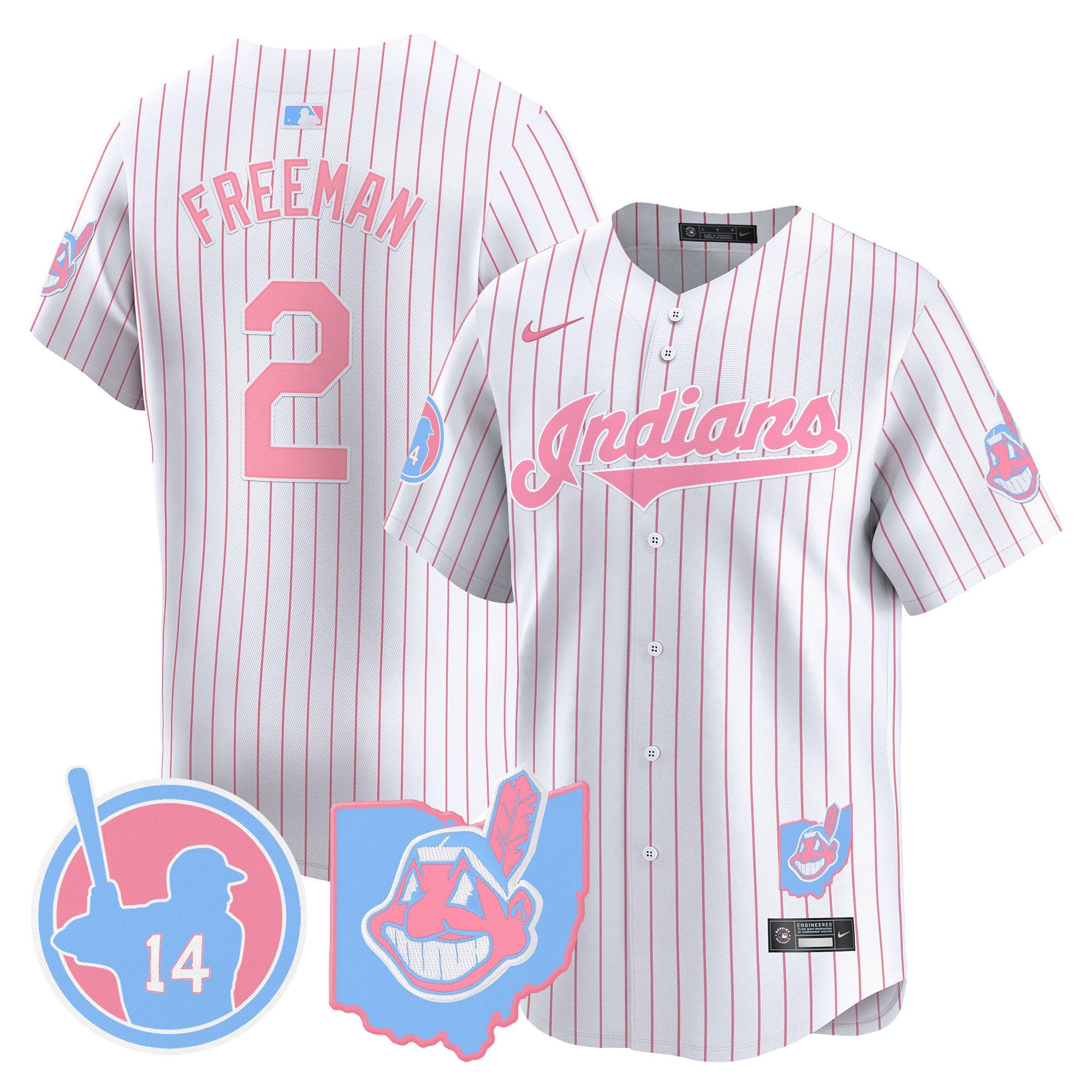 Unisex Cleveland Indians Larry Doby Bubblegum Pink Vapor Premier Limited Jersey