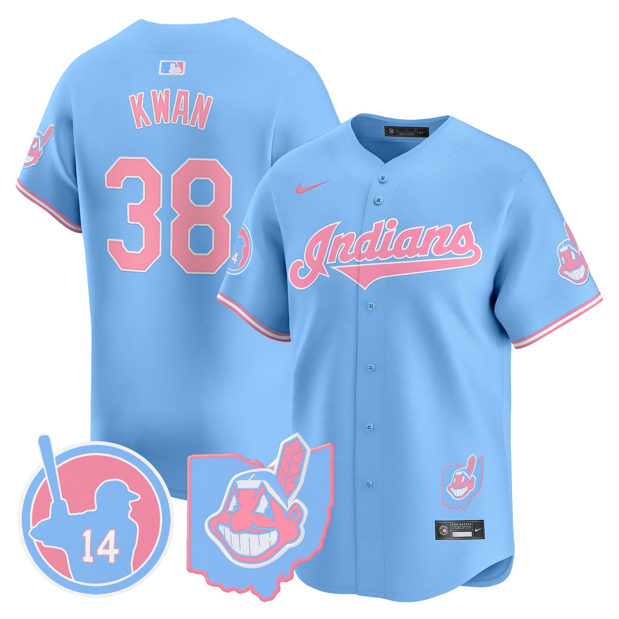 Unisex Cleveland Indians Larry Doby Bubblegum Pink Vapor Premier Limited Jersey