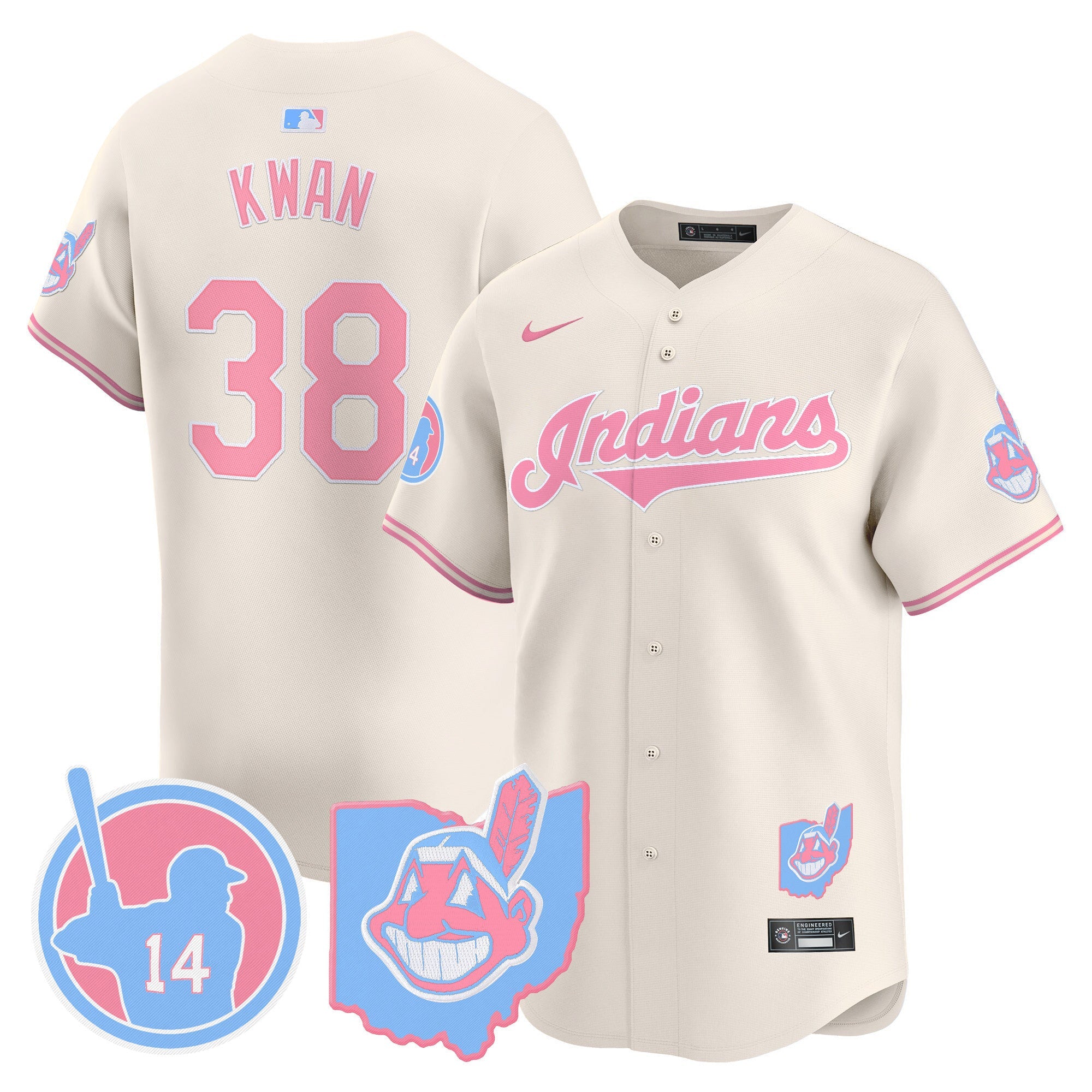 Unisex Cleveland Indians Larry Doby Bubblegum Pink Vapor Premier Limited Jersey