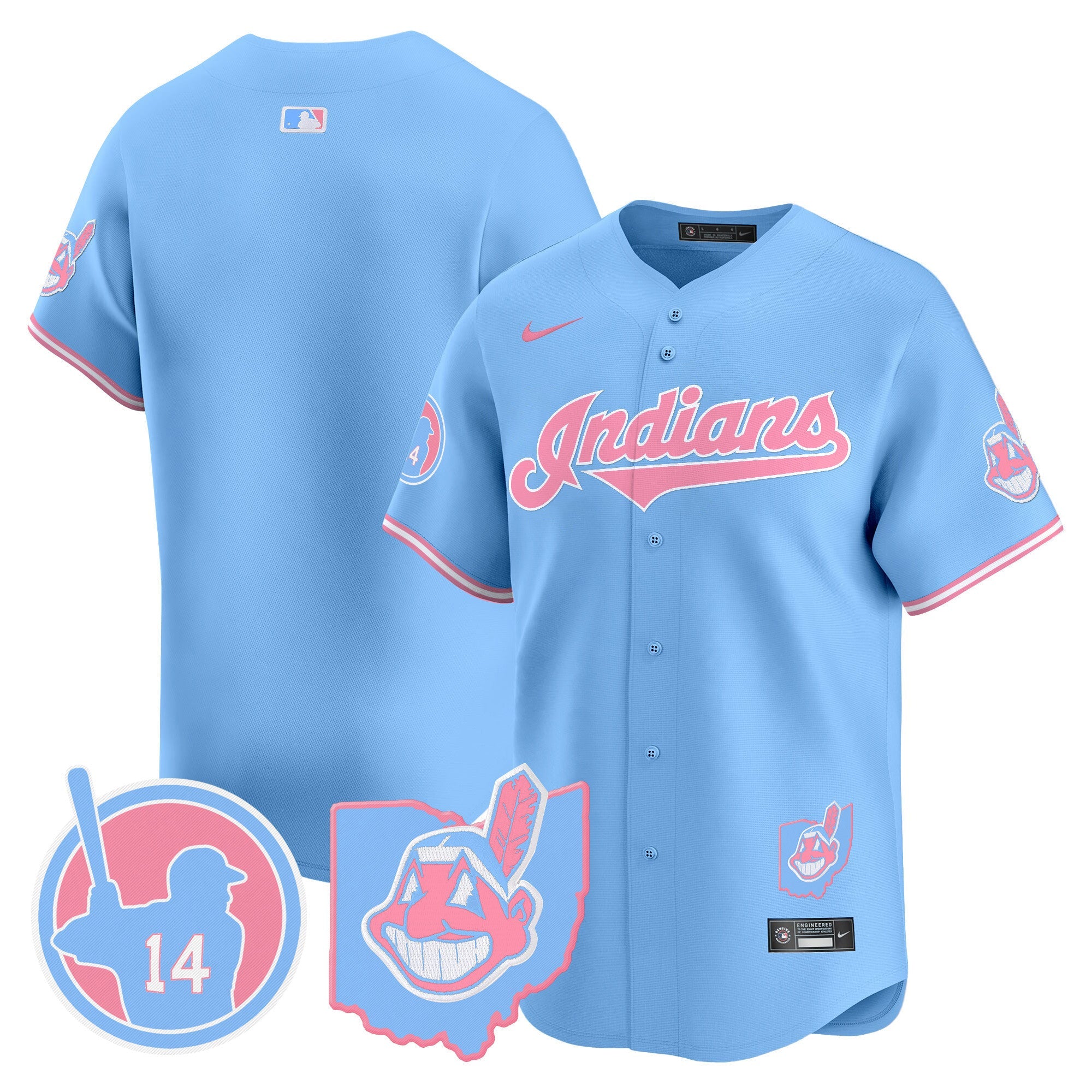 Unisex Cleveland Indians Larry Doby Bubblegum Pink Vapor Premier Limited Jersey