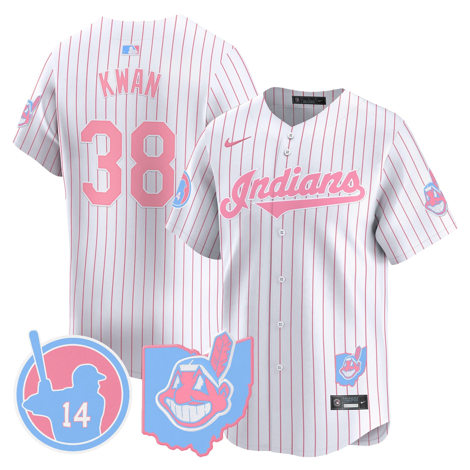 Unisex Cleveland Indians Larry Doby Bubblegum Pink Vapor Premier Limited Jersey