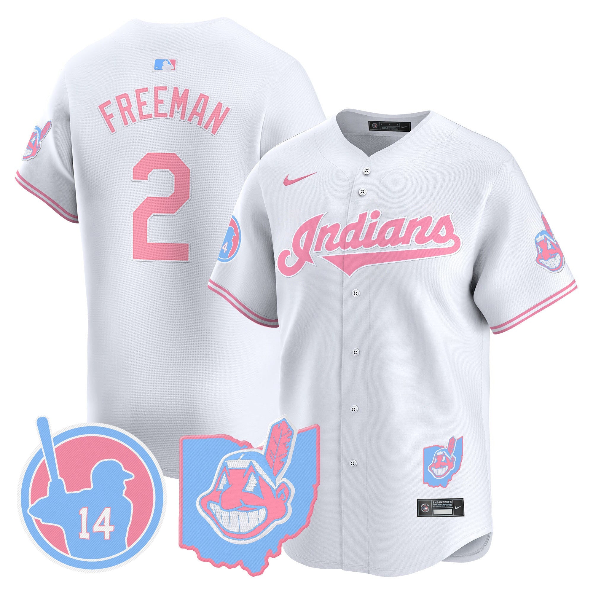 Unisex Cleveland Indians Larry Doby Bubblegum Pink Vapor Premier Limited Jersey