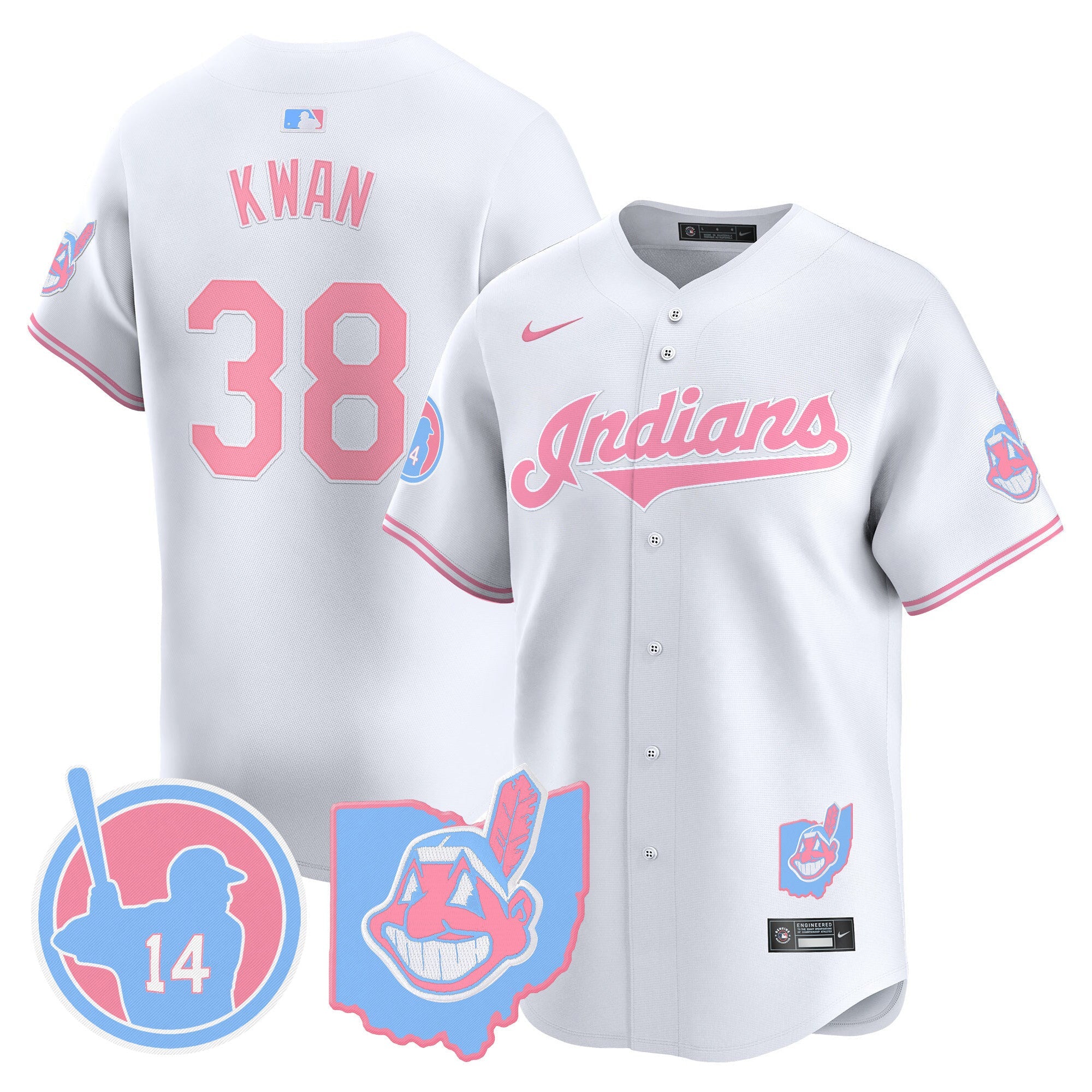 Unisex Cleveland Indians Larry Doby Bubblegum Pink Vapor Premier Limited Jersey